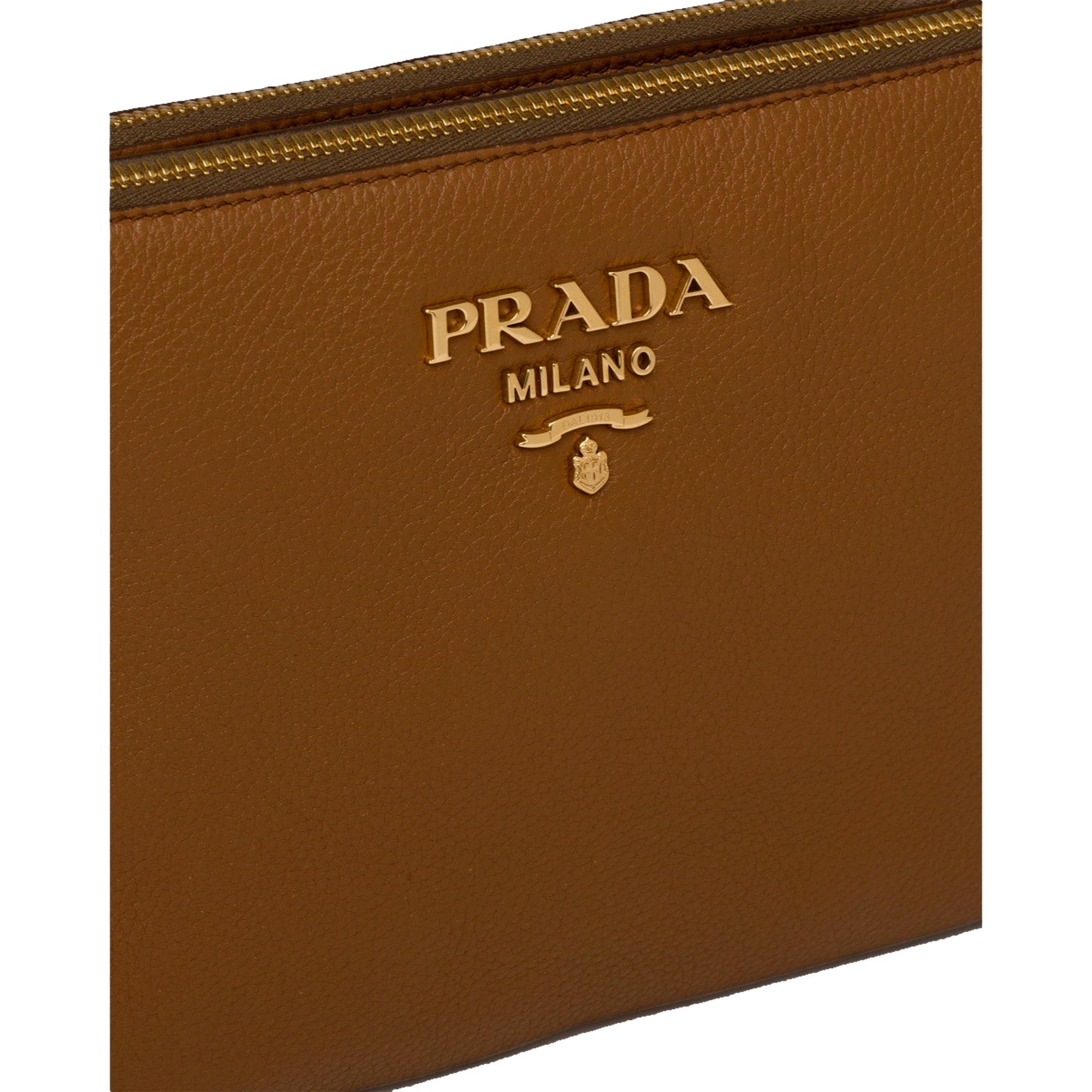 Prada Vitello Cannella Brown Crossbody - Elegance Meets Functionality