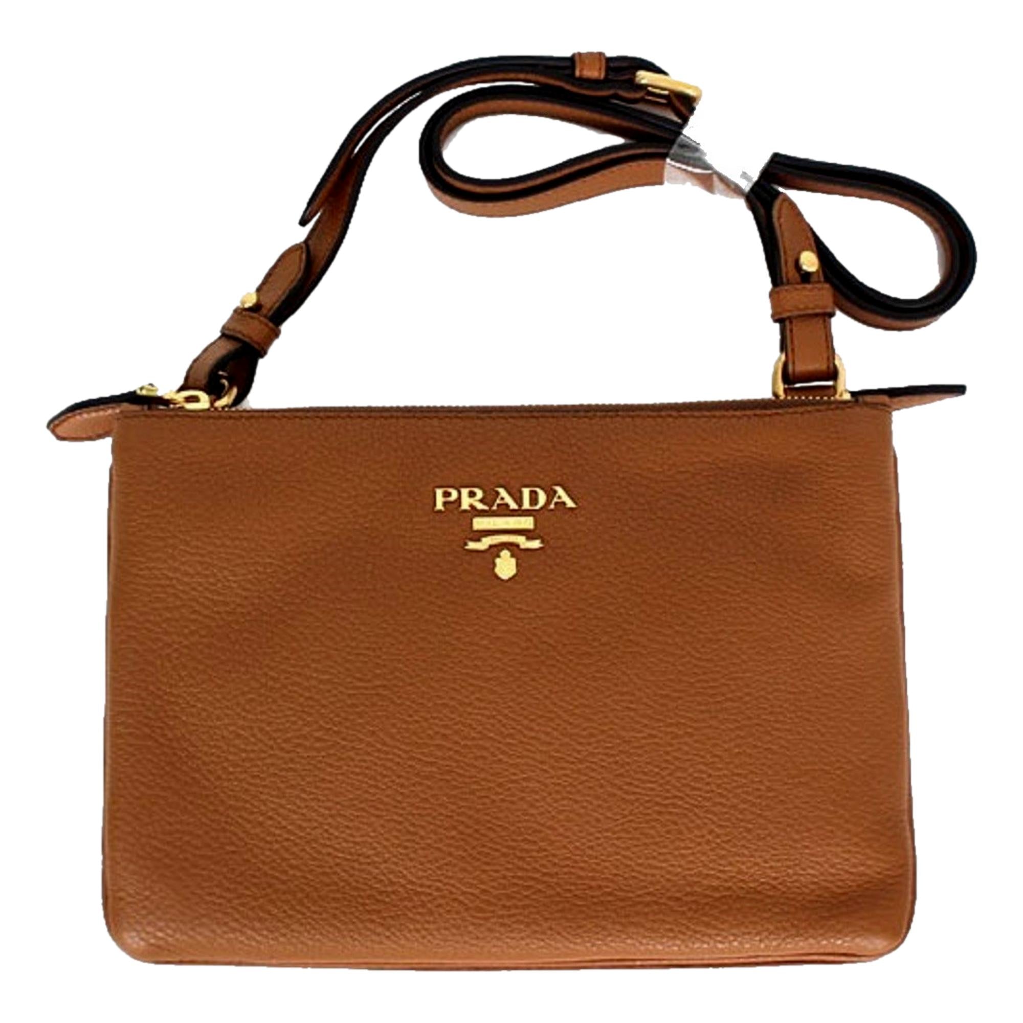 Prada Vitello Cannella Brown Crossbody - Elegance Meets Functionality