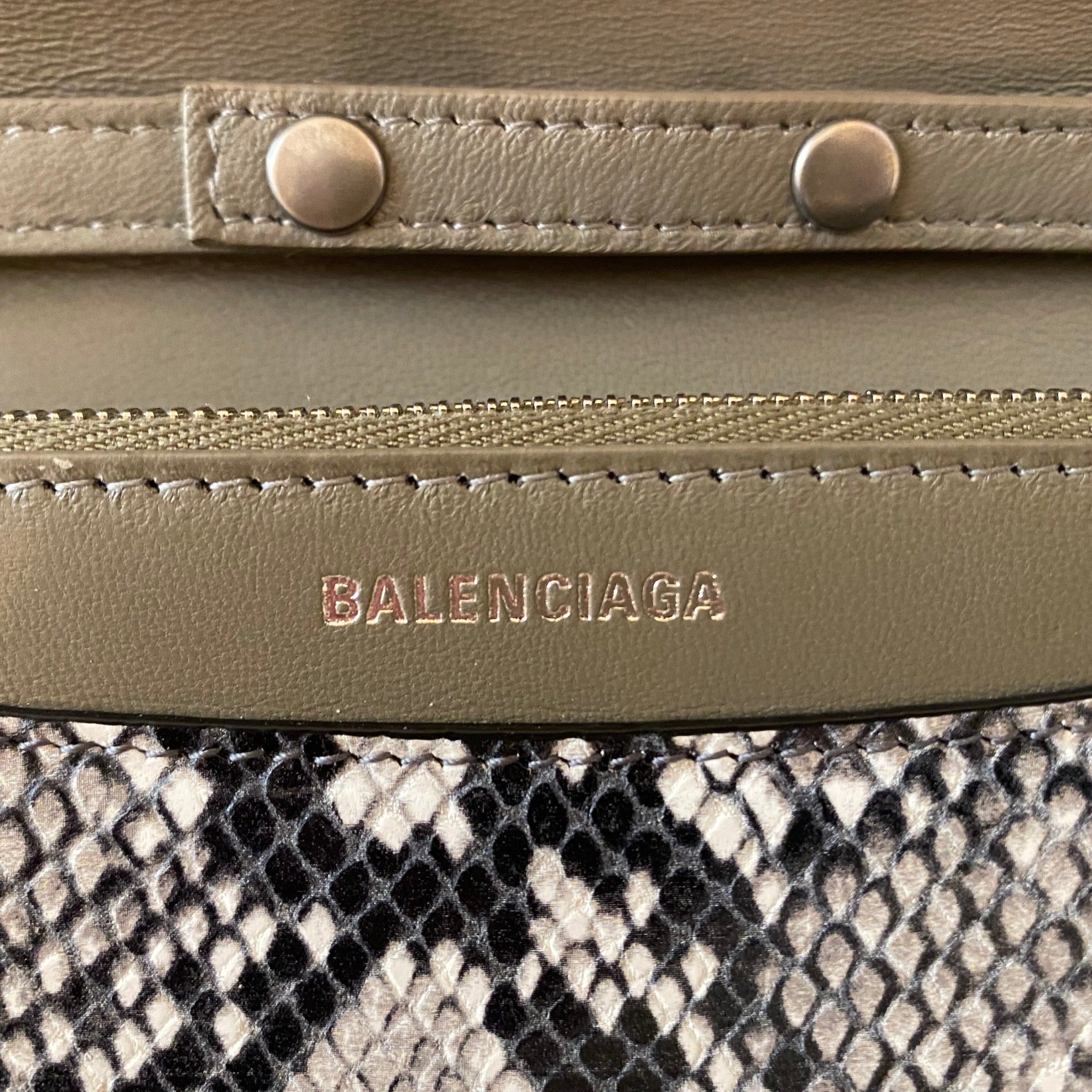 Balenciaga Python Print Wallet: Luxury Leather Chain Bag Elegance