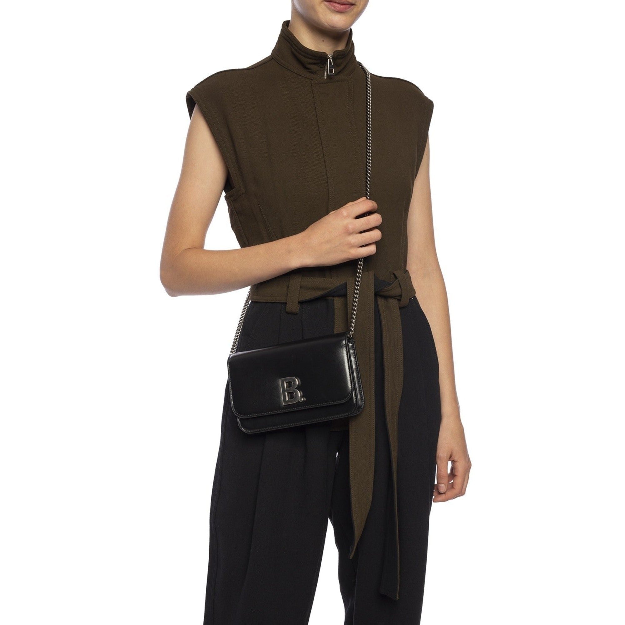 Balenciaga Wallet Bag: Black Bag & Chain Wallet Bag in Calfskin