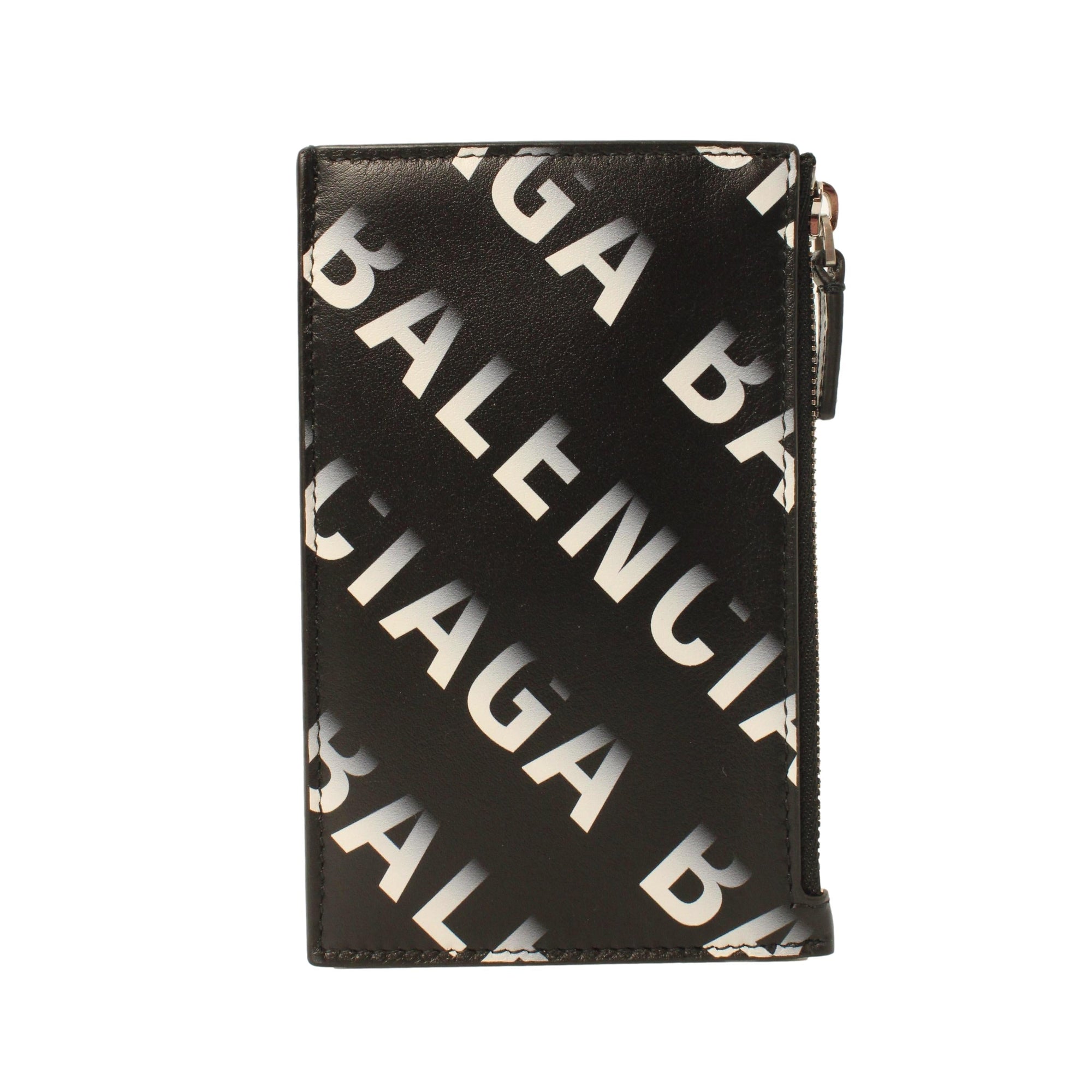 Black Zip Wallet for Men - Balenciaga Leather Mens Wallet