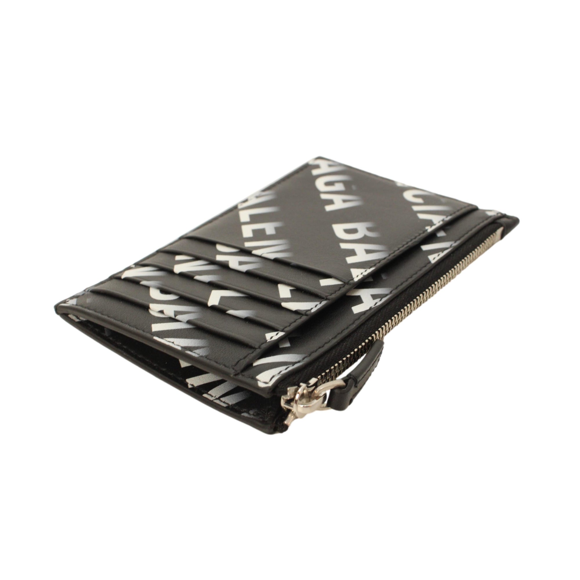 Black Zip Wallet for Men - Balenciaga Leather Mens Wallet