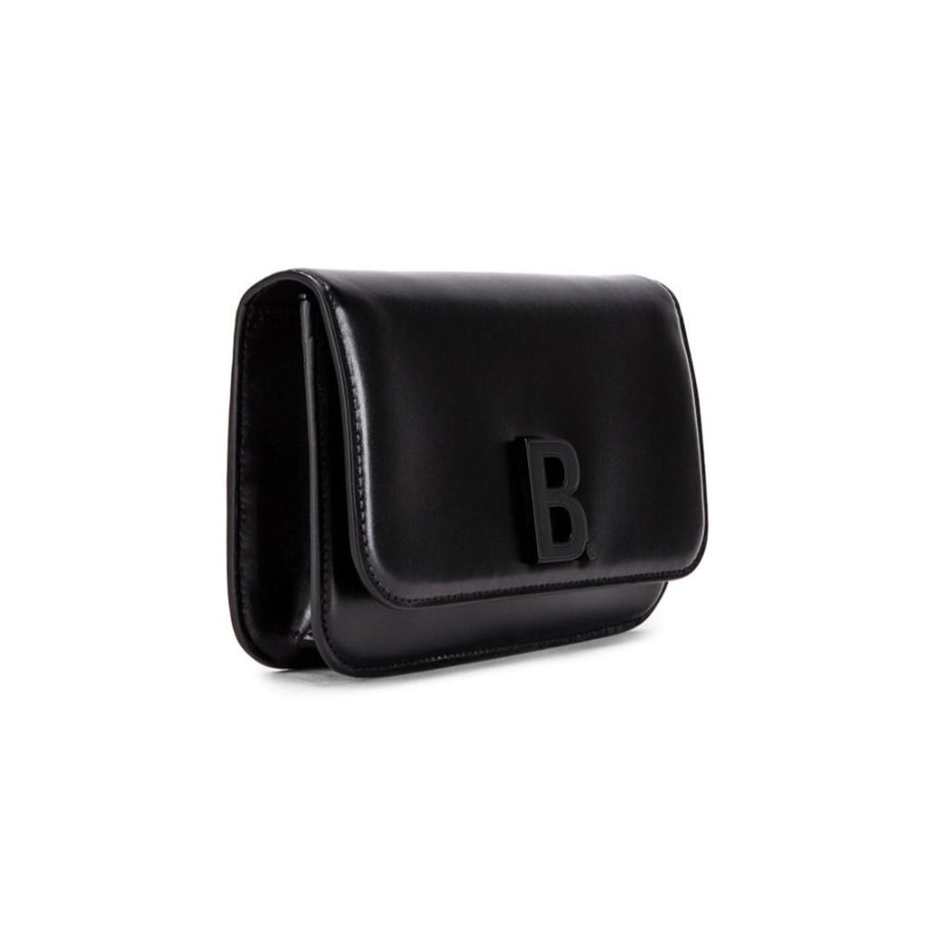 Balenciaga Black Calfskin Leather Chain Wallet Shoulder Bag