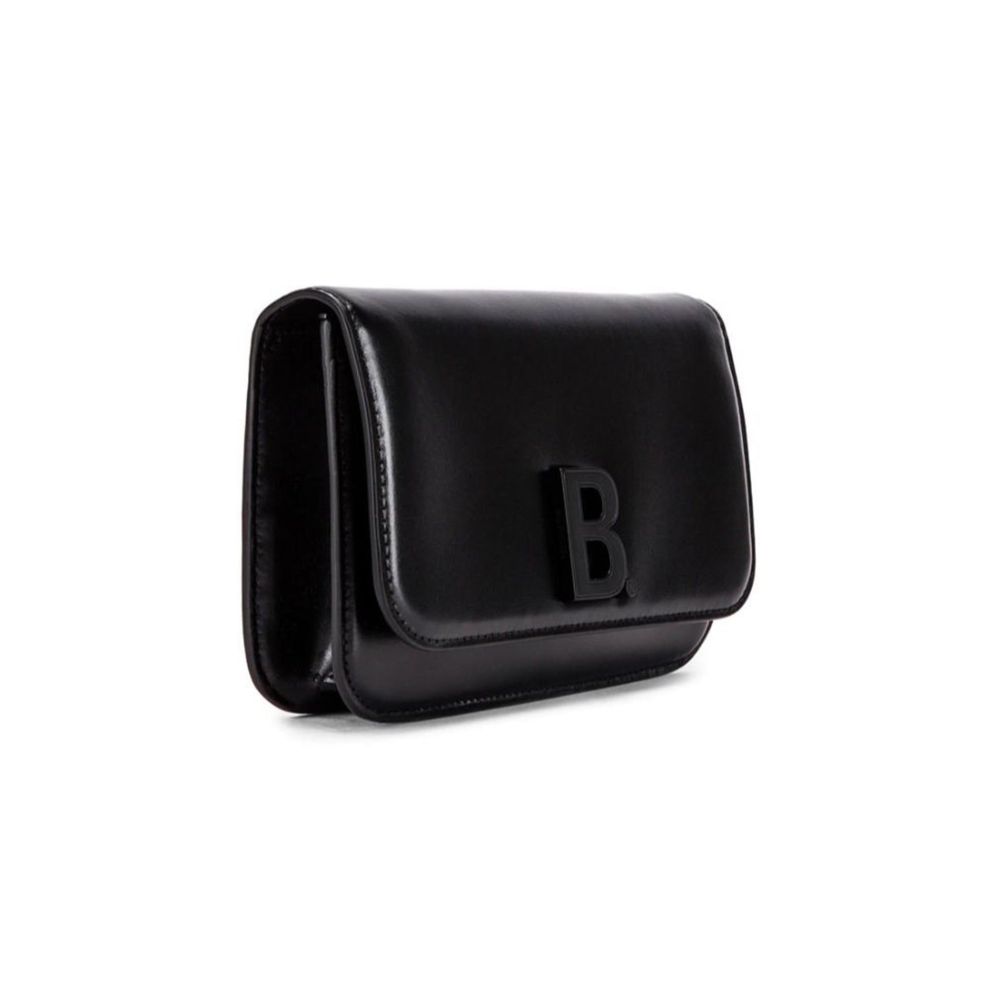 Balenciaga Black Calfskin Leather Chain Wallet Shoulder Bag
