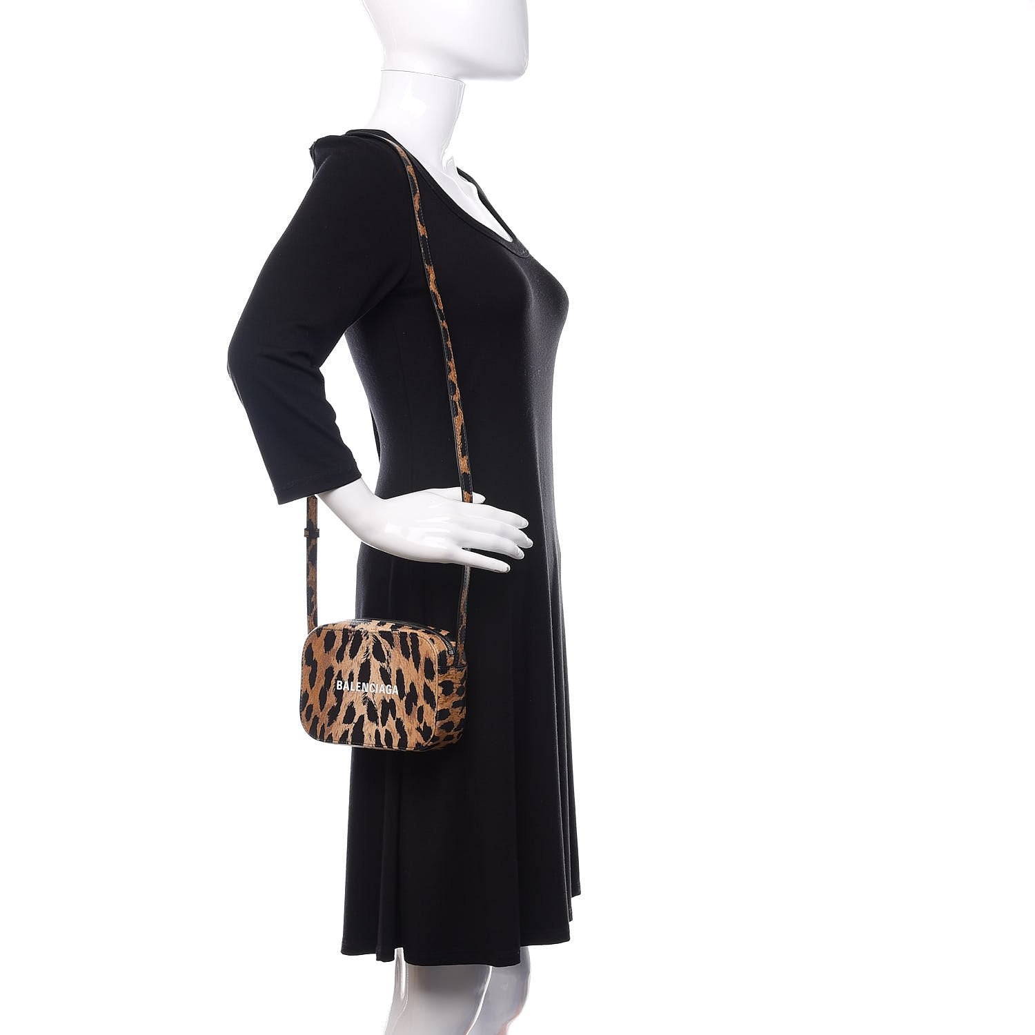 Balenciaga Leopard Camera Bag - Luxurious Calfskin & Crossbody Style