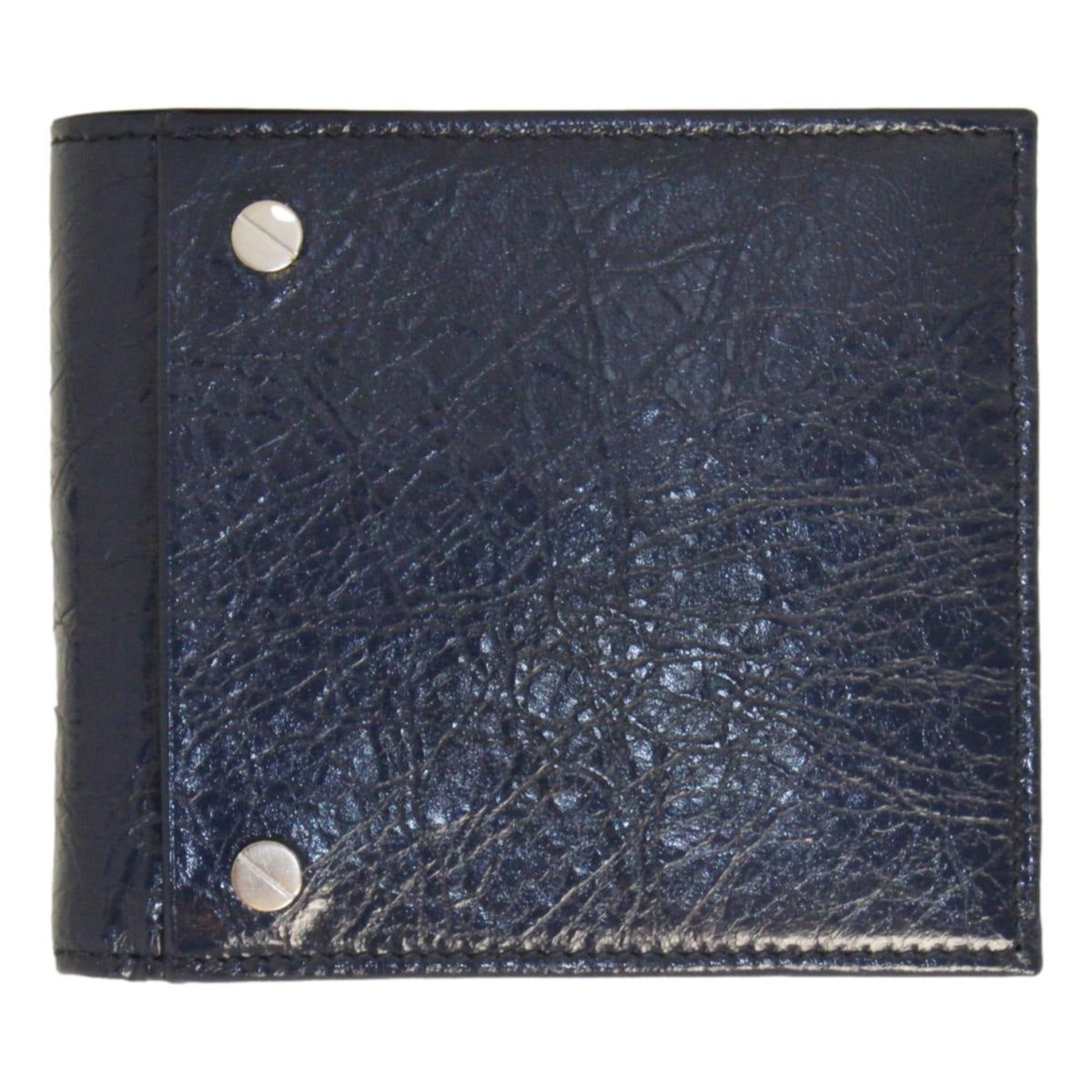 Bifold Wallet - Men's Luxurious Balenciaga Leather Wallet in Blue