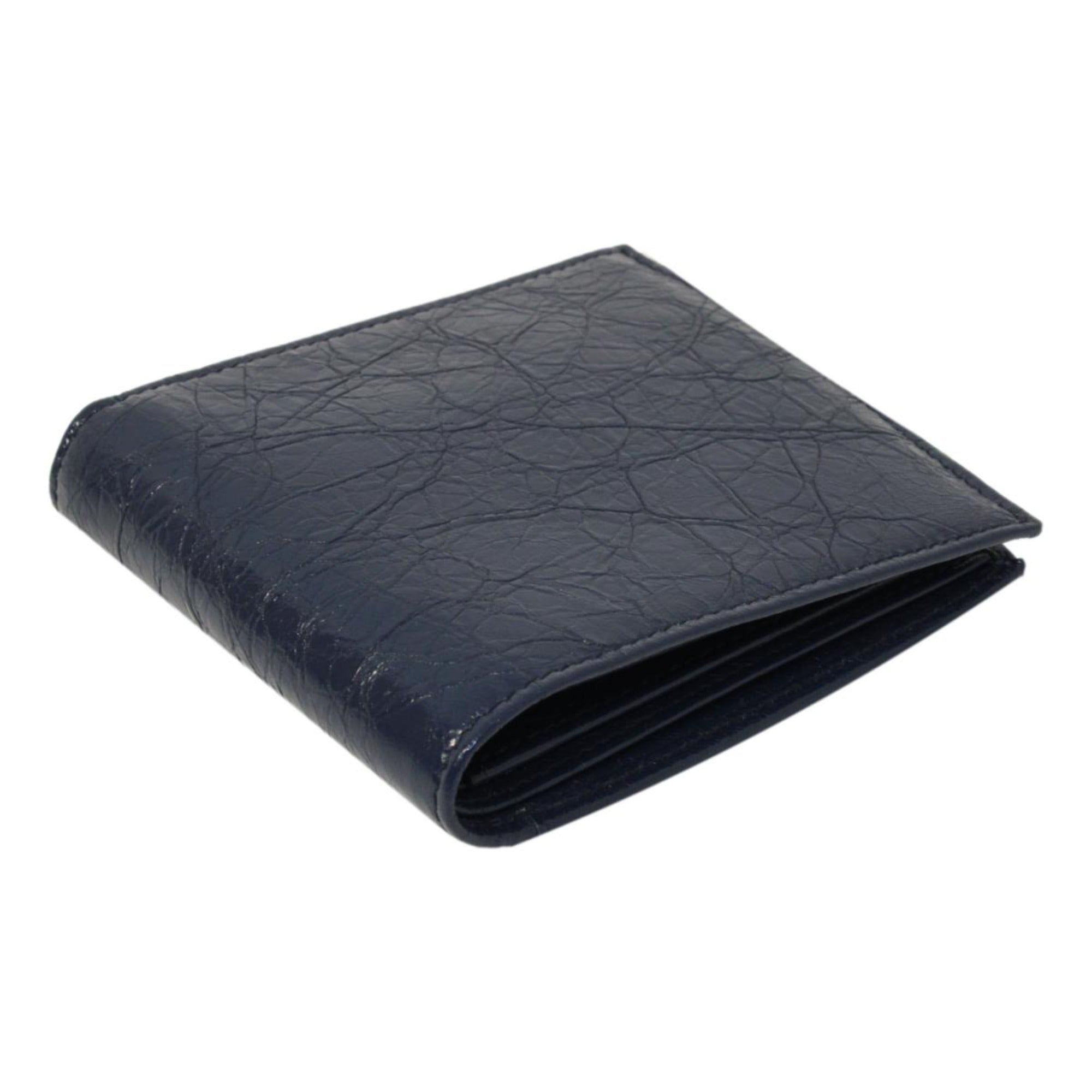 Bifold Wallet - Men's Luxurious Balenciaga Leather Wallet in Blue