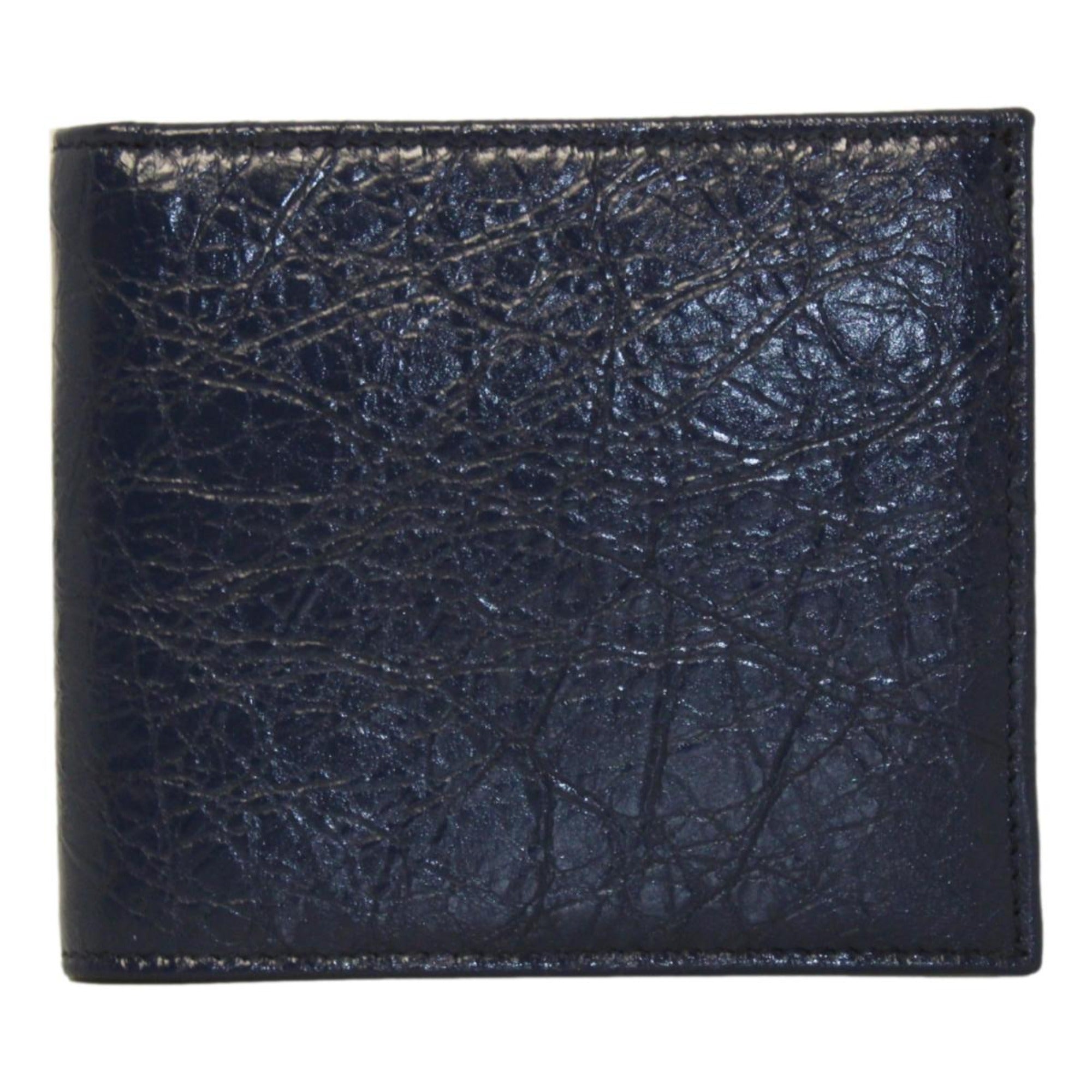 Bifold Wallet - Men's Luxurious Balenciaga Leather Wallet in Blue
