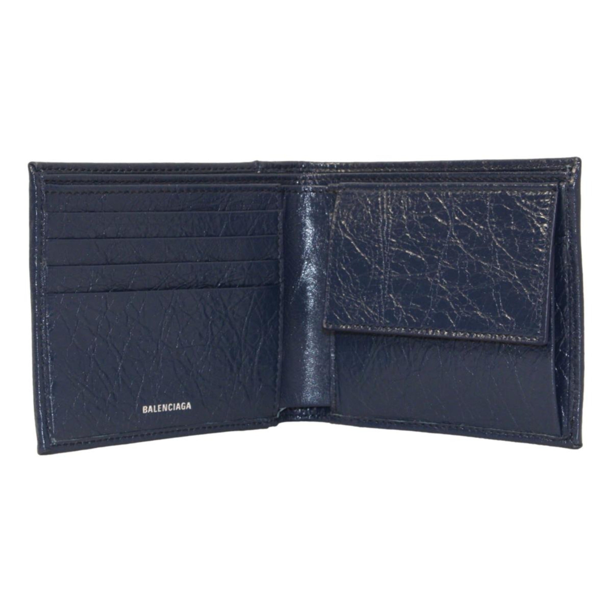 Bifold Wallet - Men's Luxurious Balenciaga Leather Wallet in Blue