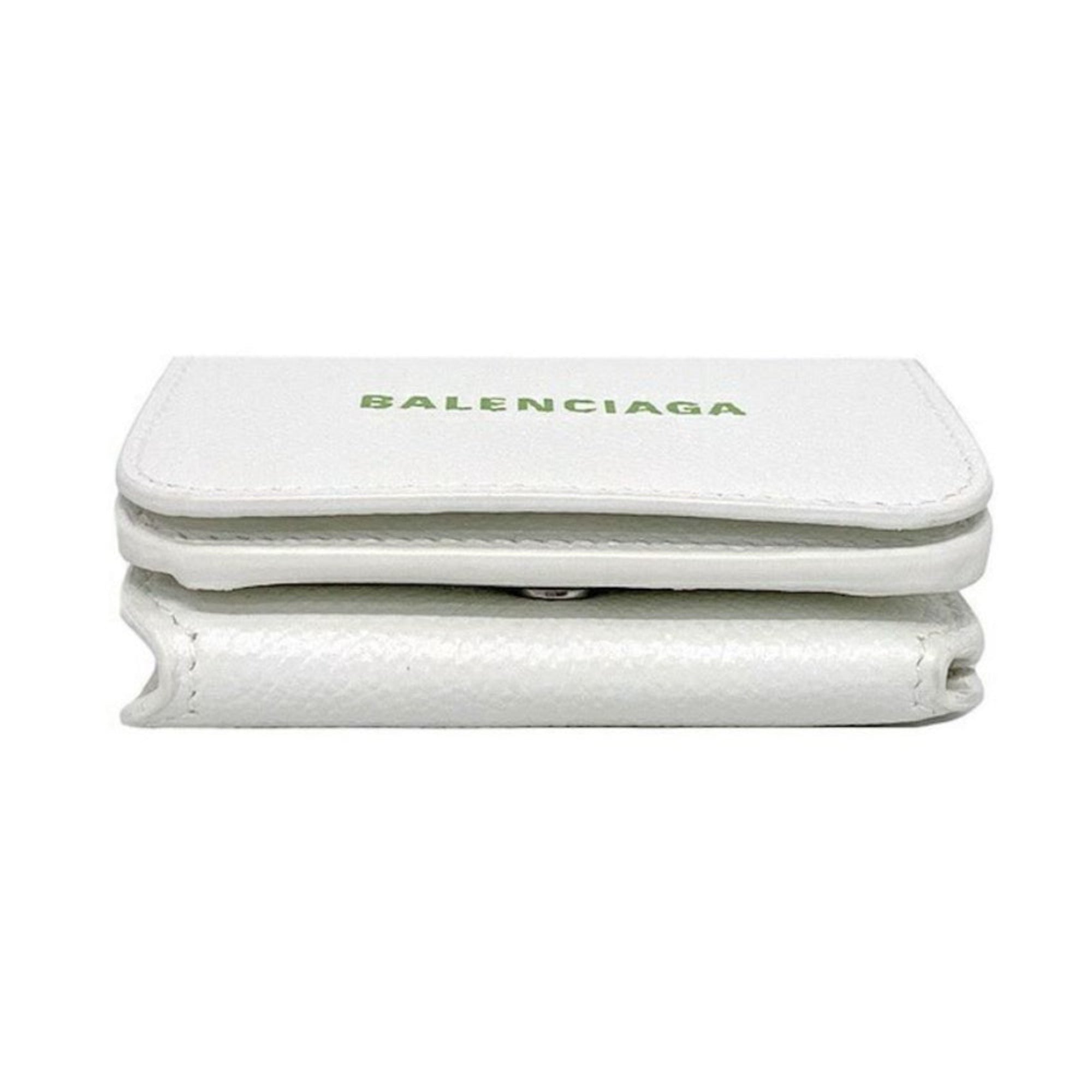 Balenciaga White Wallet - Leather Trifold Luxury Wallet for Style