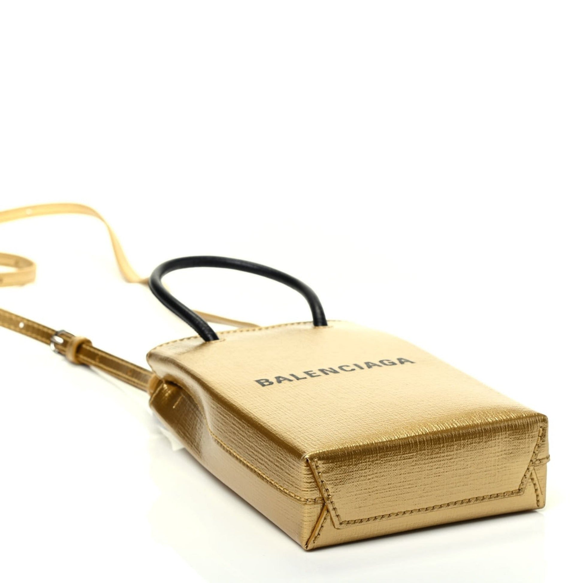 Balenciaga Gold Leather Crossbody Bag - Luxury Meets Functionality