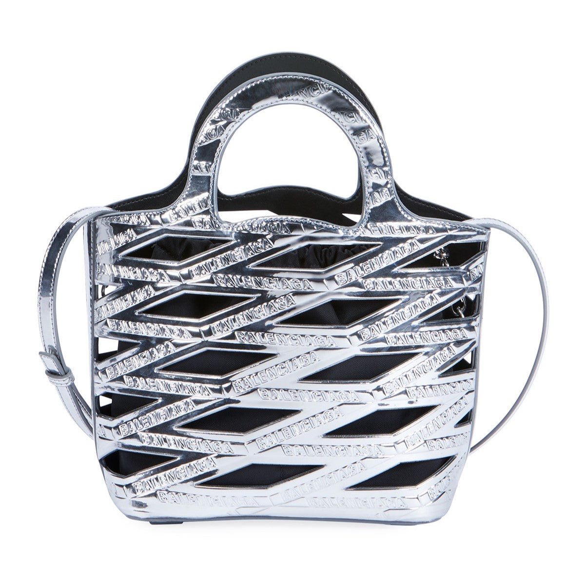 Balenciaga Bag: Neo Basket Handbag & Satchel in Metallic Silver