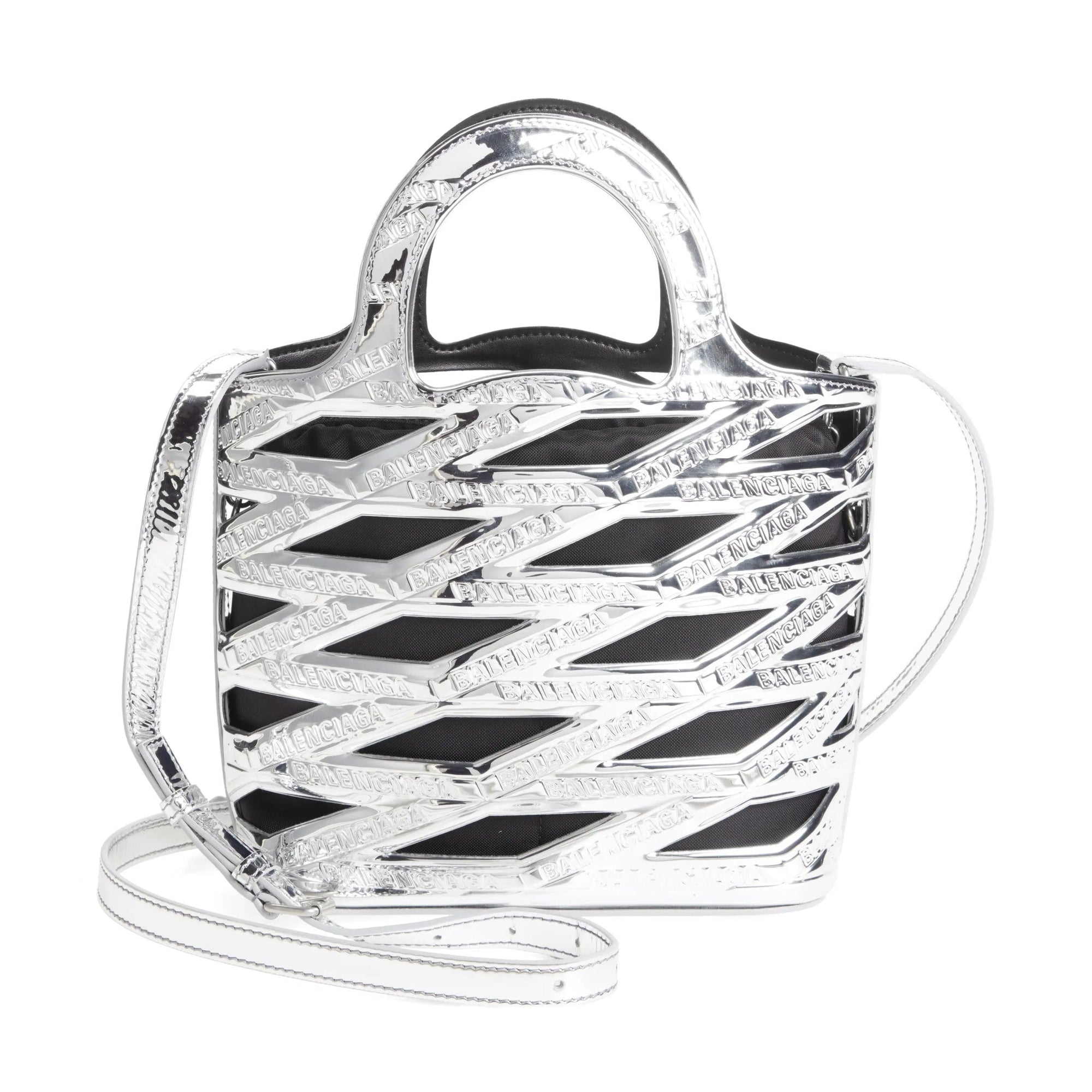 Balenciaga Bag: Neo Basket Handbag & Satchel in Metallic Silver