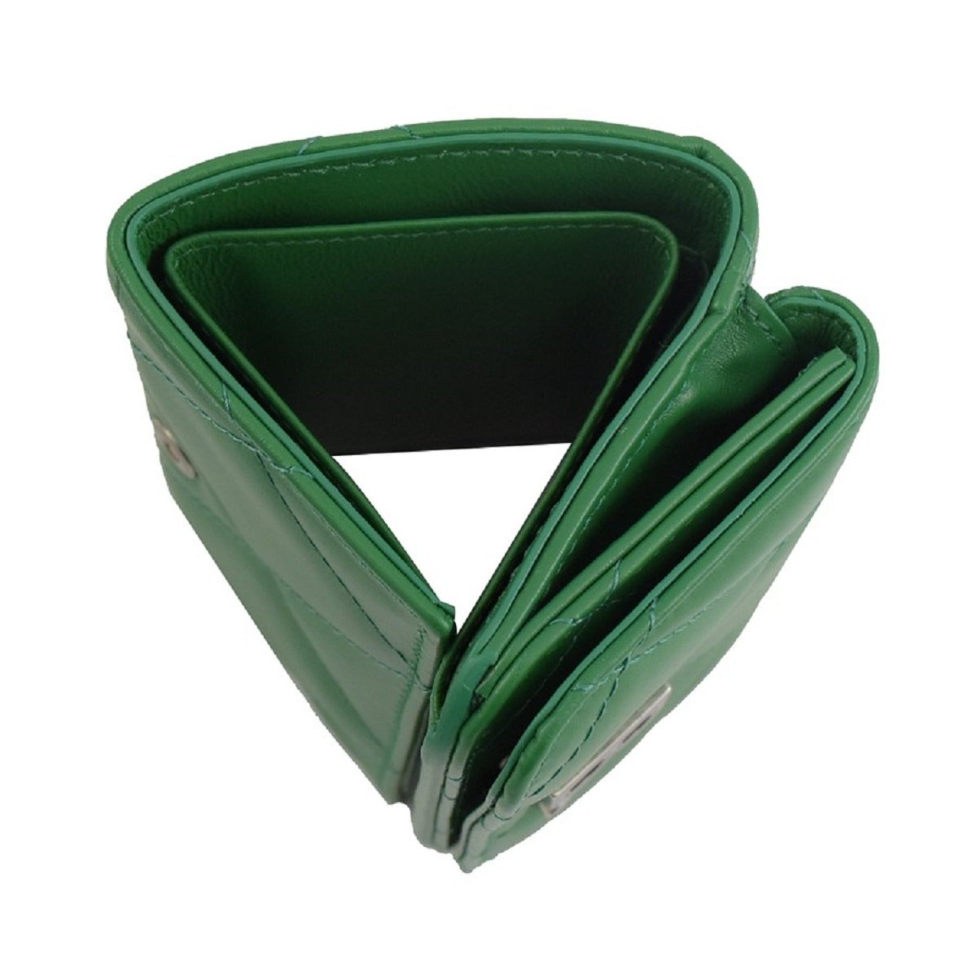 Balenciaga Leaf Green Quilted Nappa Leather Mini Wallet - Luxury Style
