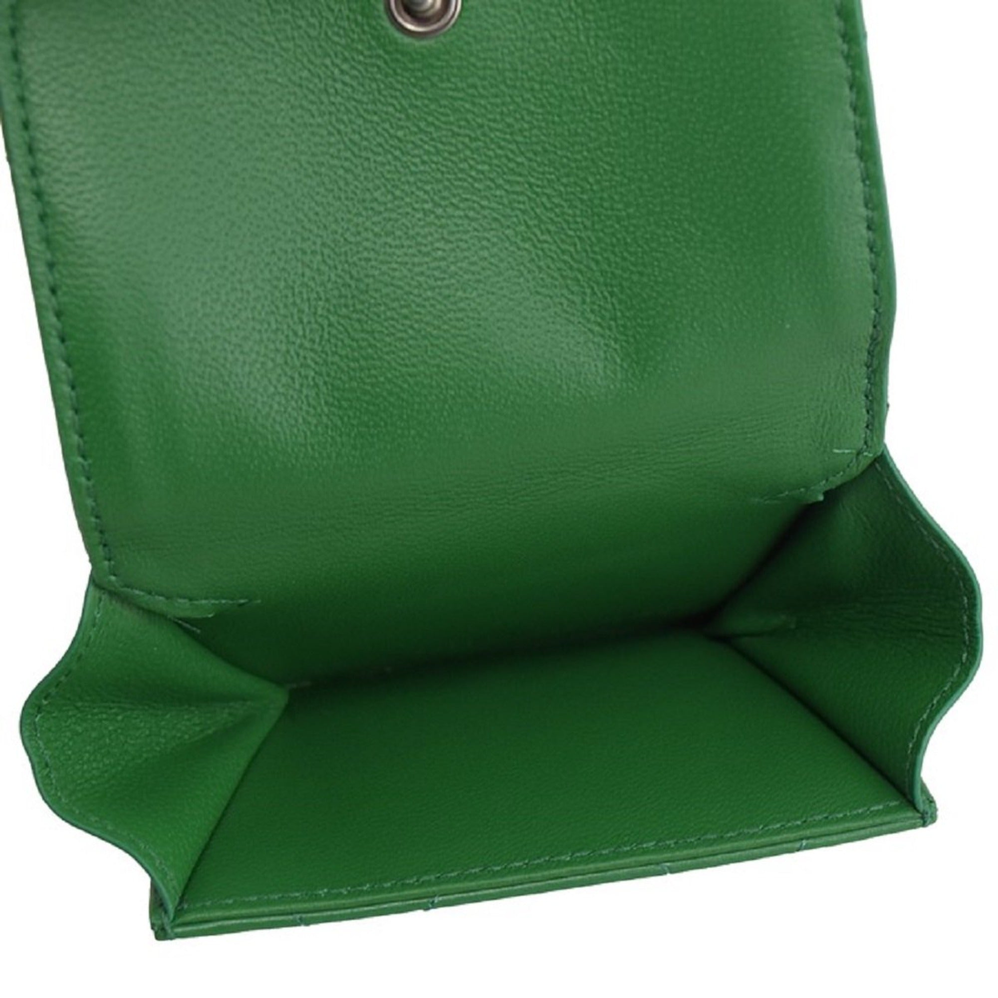 Balenciaga Leaf Green Quilted Nappa Leather Mini Wallet - Luxury Style