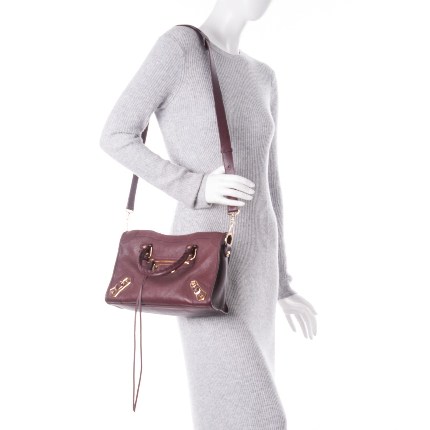 Balenciaga Bag - Prune Purple Leather Shoulder Bag | Stylish & Chic