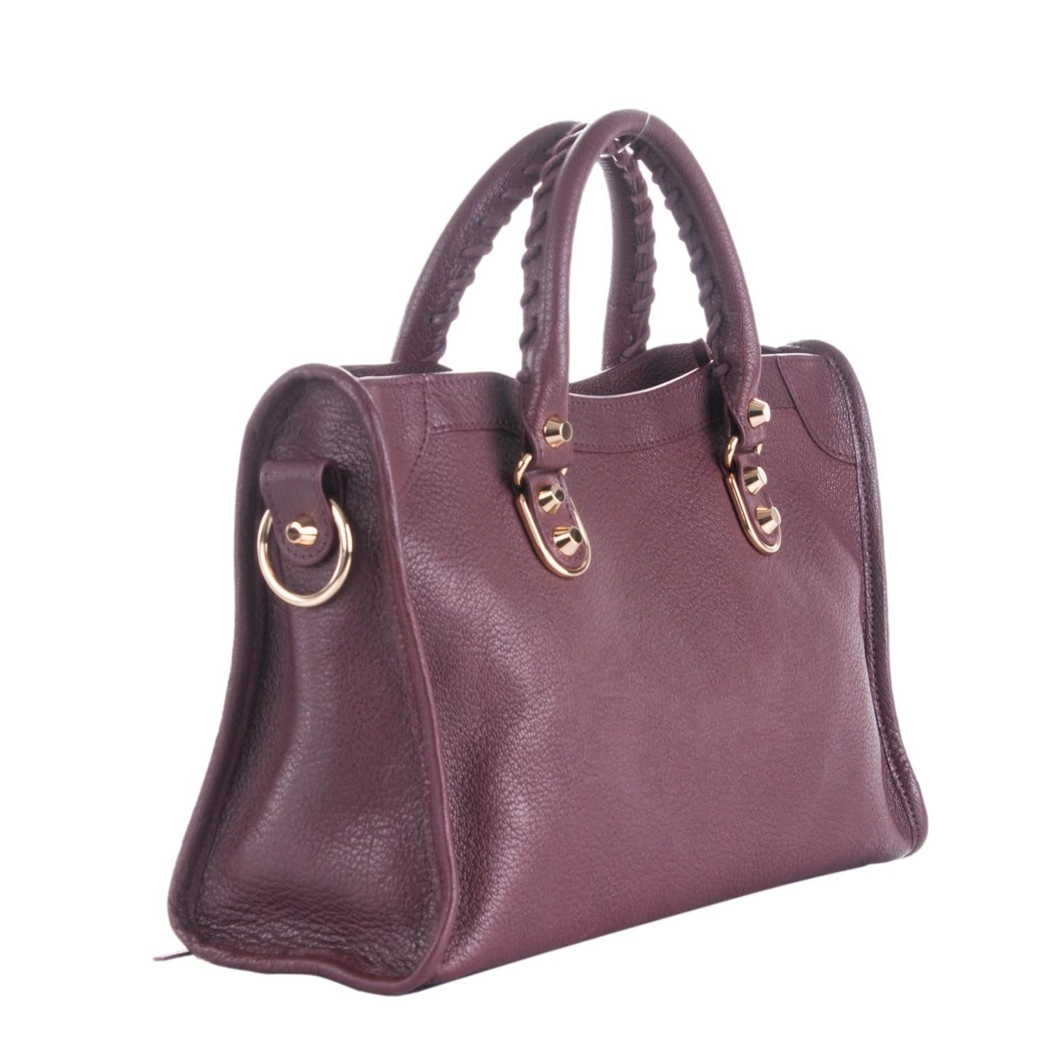 Balenciaga Bag - Prune Purple Leather Shoulder Bag | Stylish & Chic