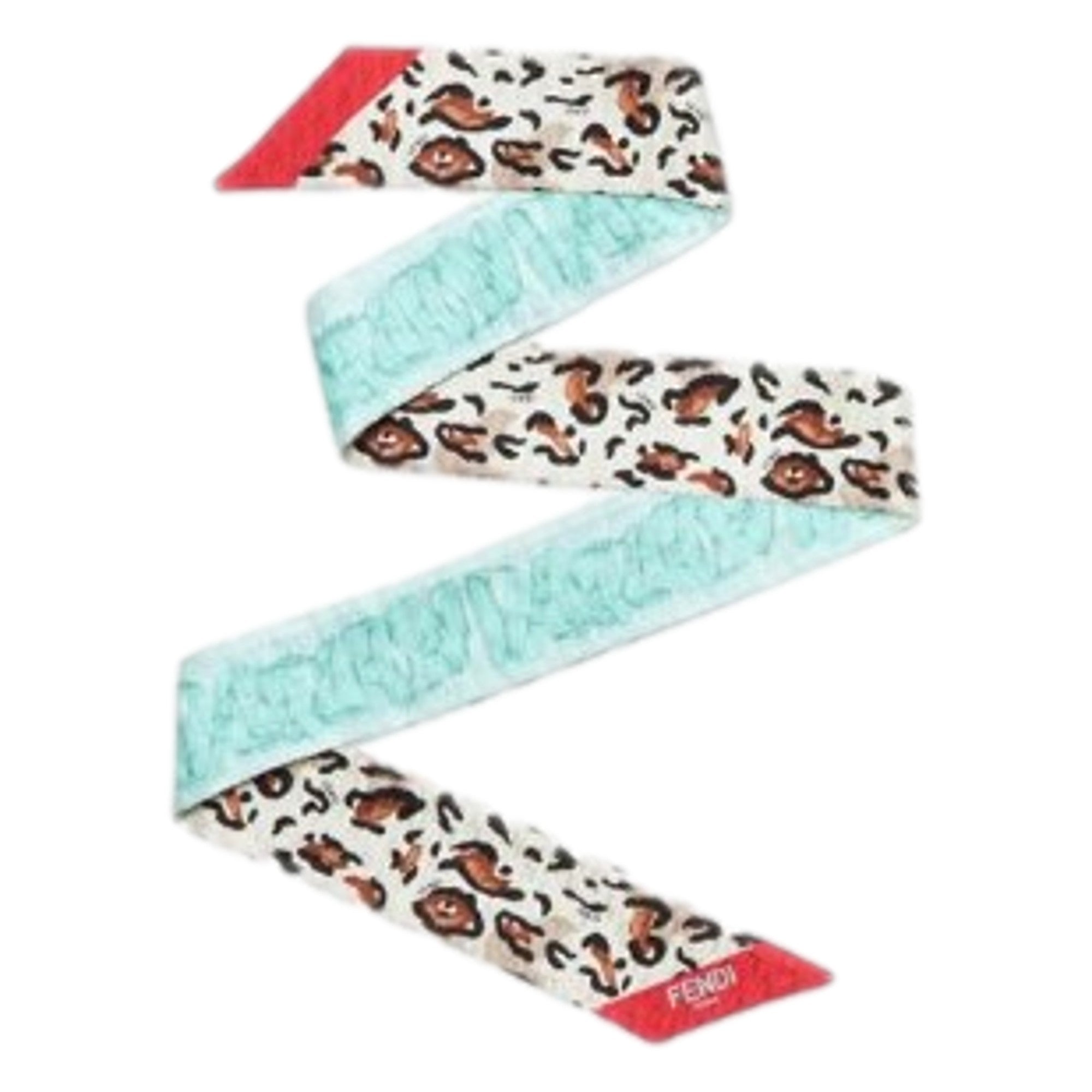 Fendi Scarf: Stylish Blue Fendi Scarf with FF Logo - Shop Now -  Renowned for their exquisite foulards and stylish scarf accents, Fendi delivers again with this silk Wrappy scarf. It showcases the signature FF logo in a striking geometric pattern, combining elegant monogram detailing with vibrant hues to enhance any ensemble. Model: FXT011Blue baguette print and animal print silk twill Measuresments 47" x 2" inches100% SilkIncludes authenticity cards and dust bag Made in Italy Shop Bags 
