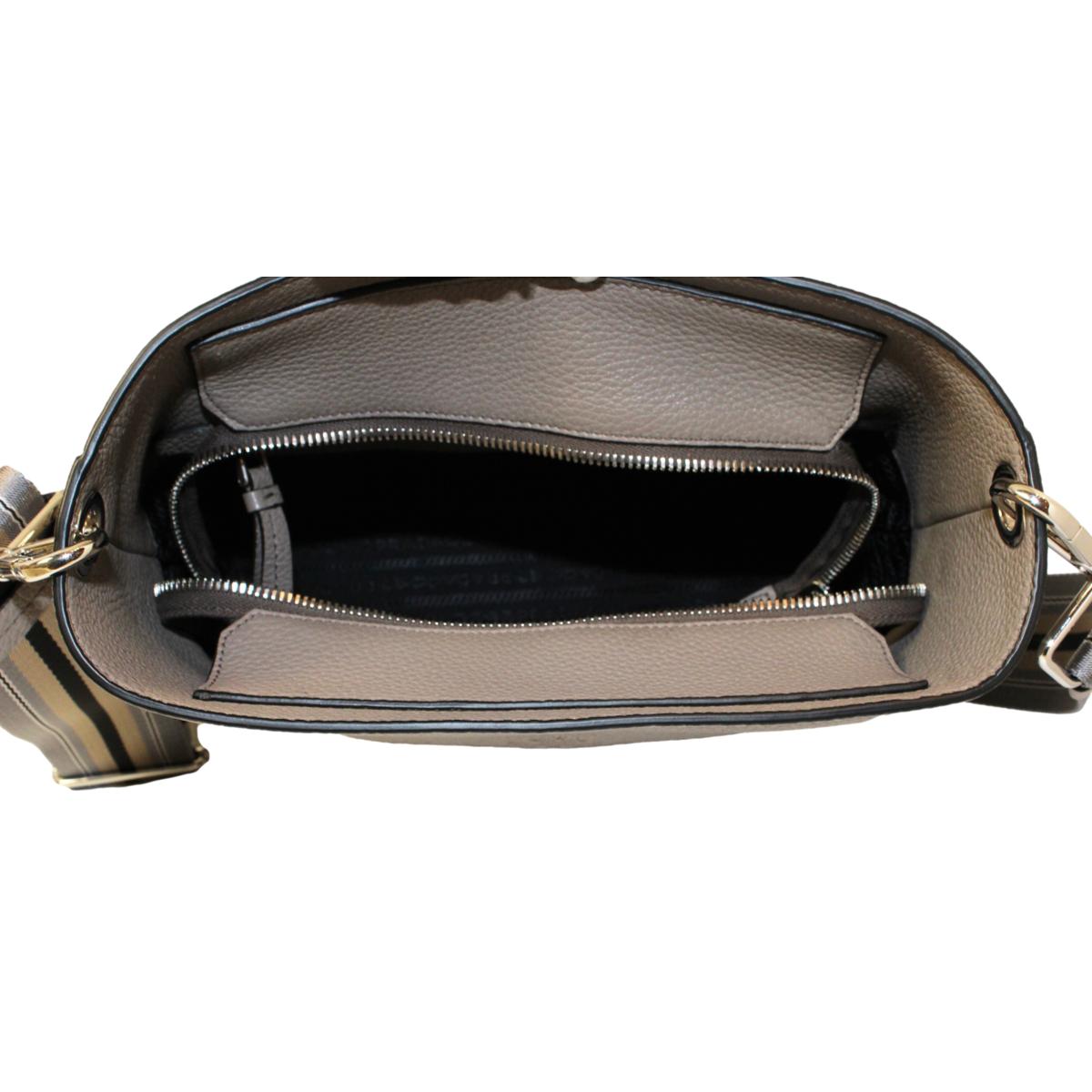Grey Leather Bucket Bag | Stylish & Versatile | Prada Luxury Accessory