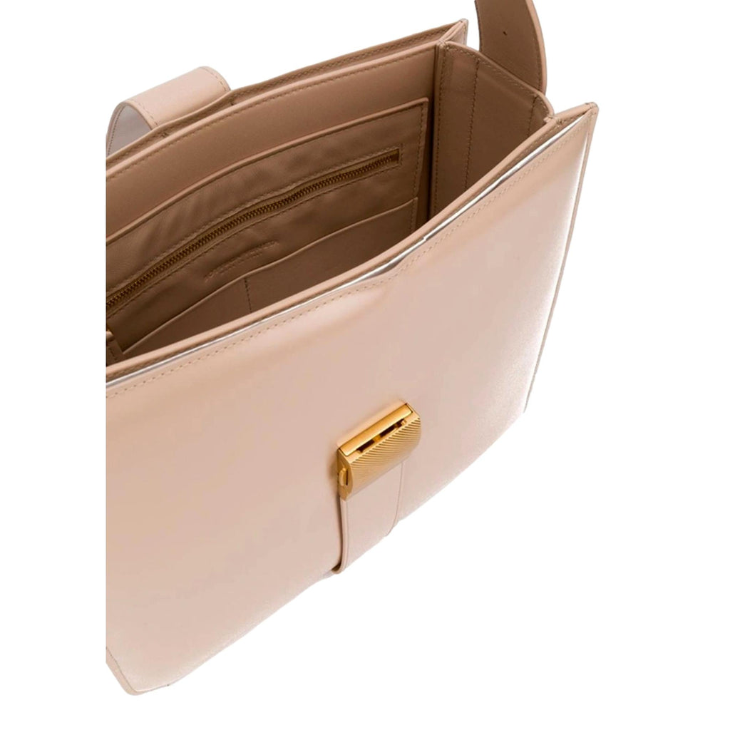 Bottega Veneta Leather Shoulder Bag - Elegant Nude Blush Design