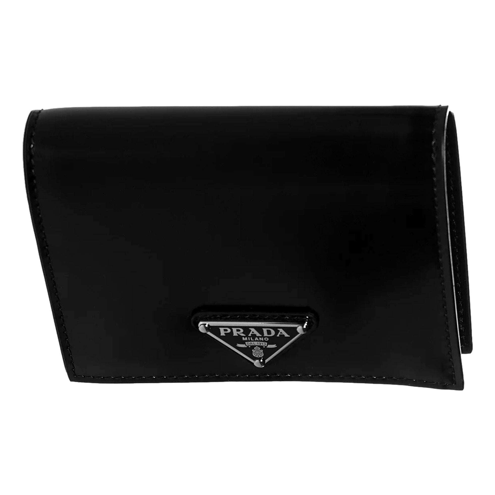 Prada Bifold Black Leather Card Holder - Elegance Meets Functionality