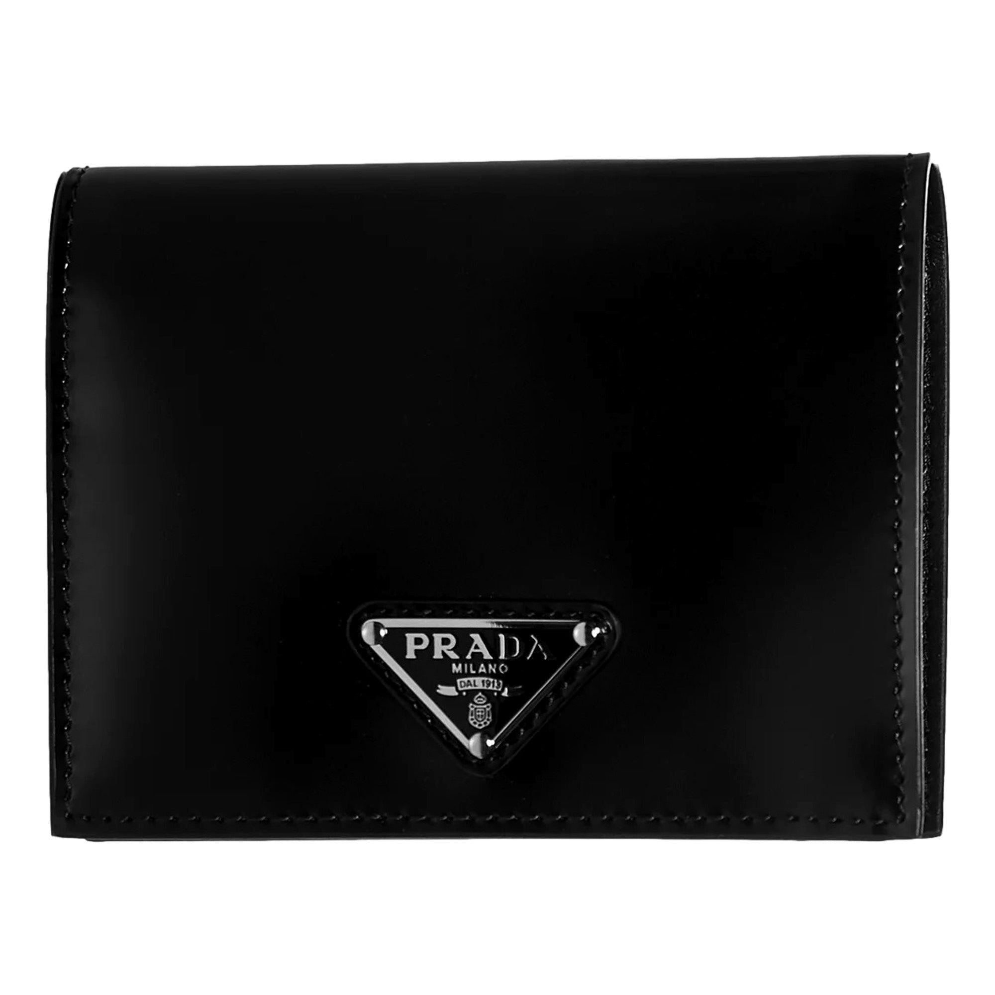 Prada Bifold Black Leather Card Holder - Elegance Meets Functionality
