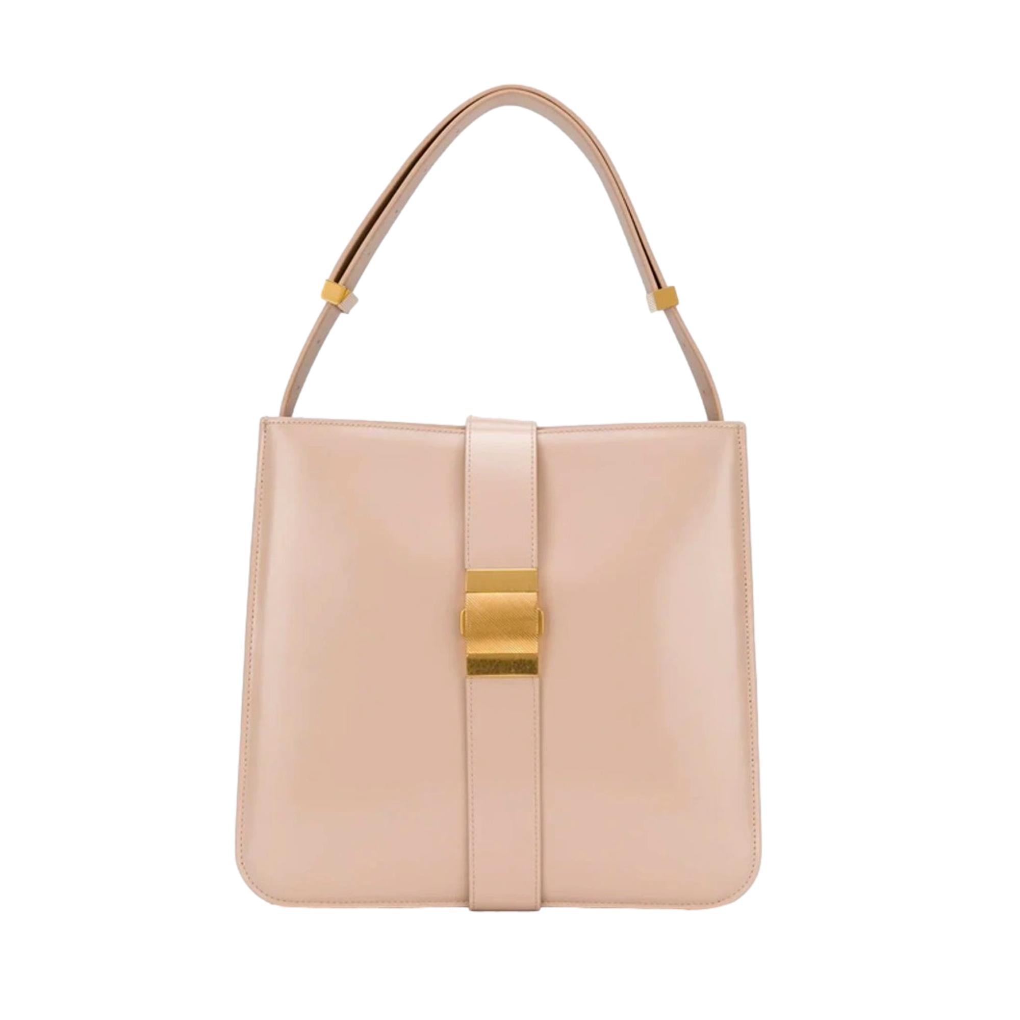 Bottega Veneta Leather Shoulder Bag - Elegant Nude Blush Design