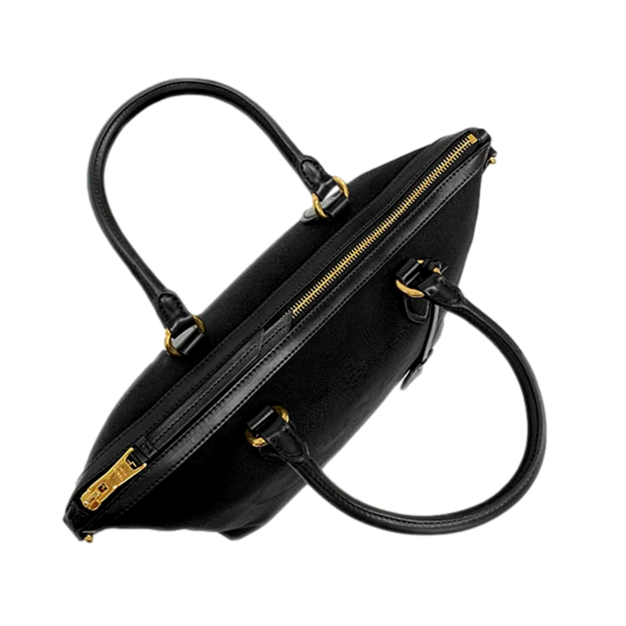 Prada Black Canvas Satchel: Stylish & Versatile Leather Trim Bag
