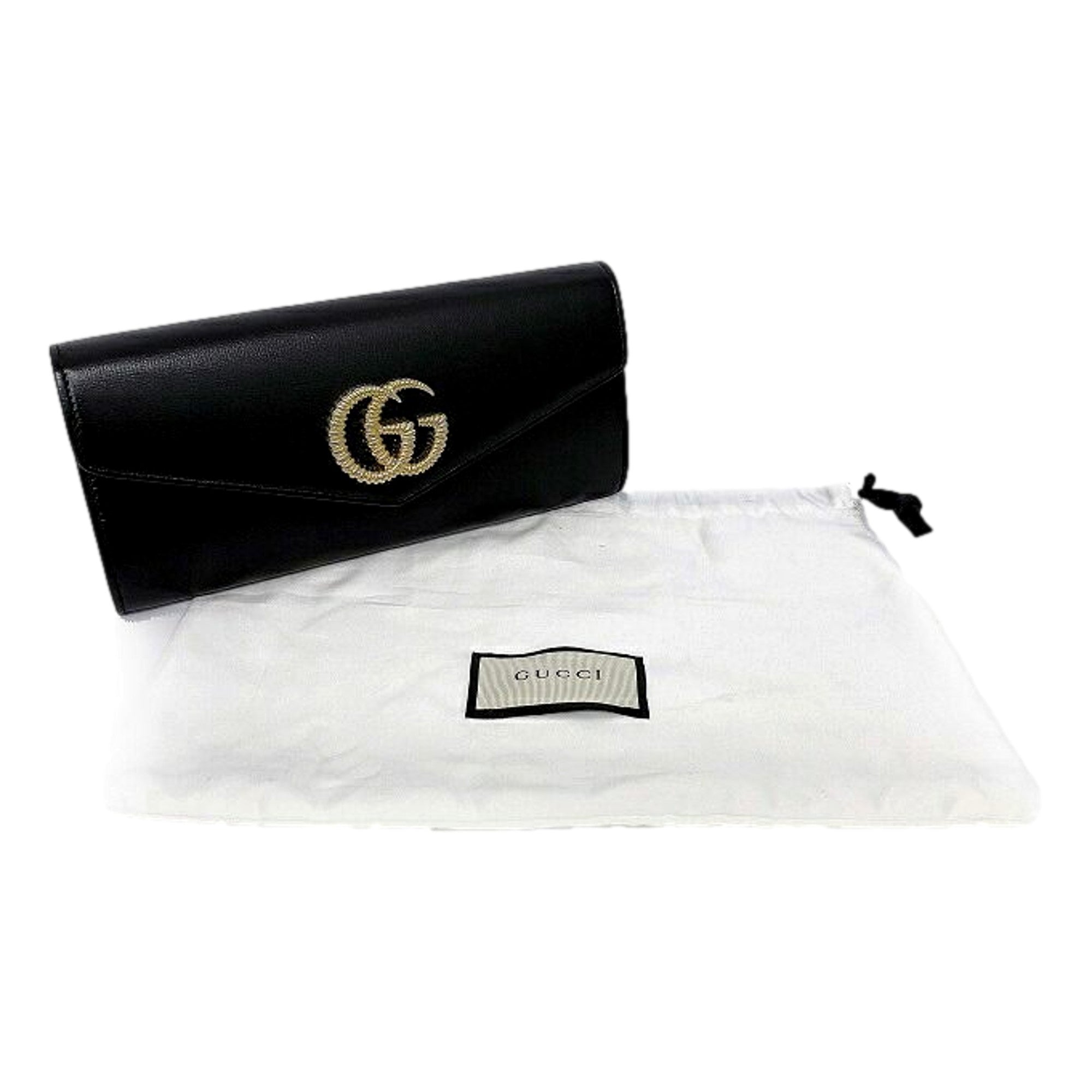 Gucci GG Black Leather Clutch - Elegant & Versatile Accessory