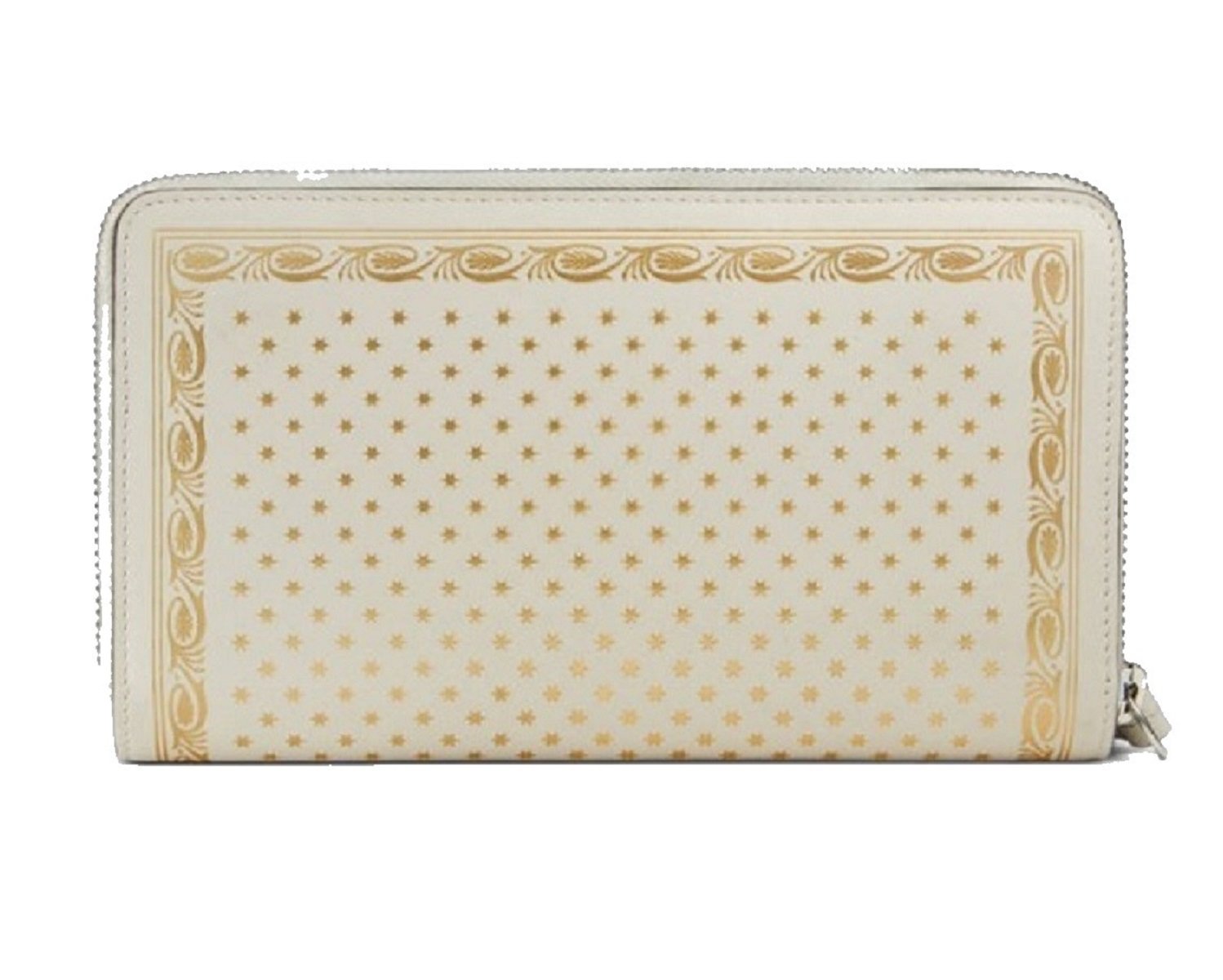 Gucci Sega Stars Wallet: White Leather & Gold Elegance for Everyday