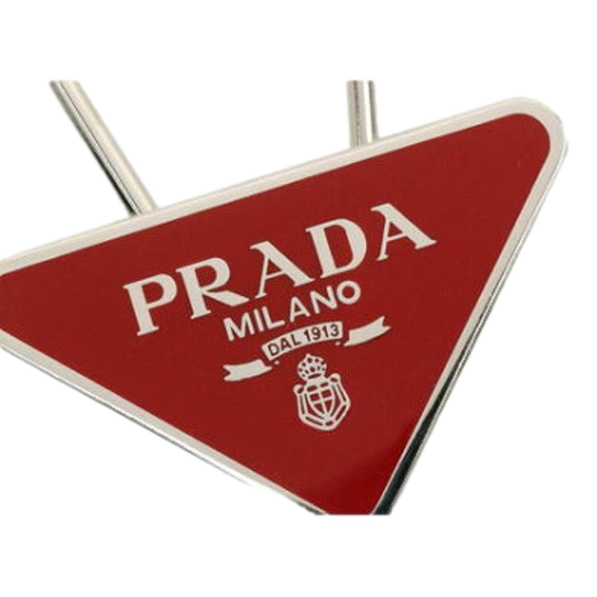 Luxurious Prada Purse Charm & Keyring - Red & Gold Triangle Logo