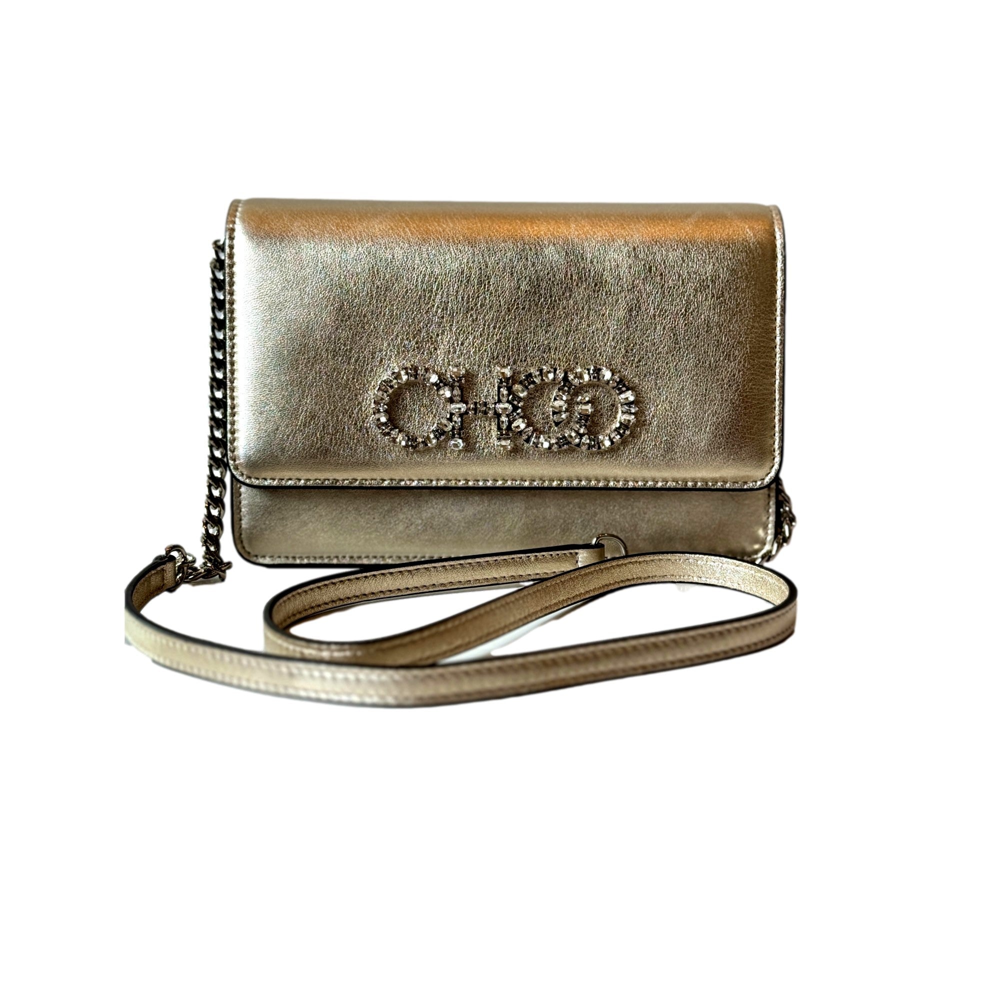 Clutch Bag, Crossbody Bag - Jimmy Choo Luxury Metal Gold Bag