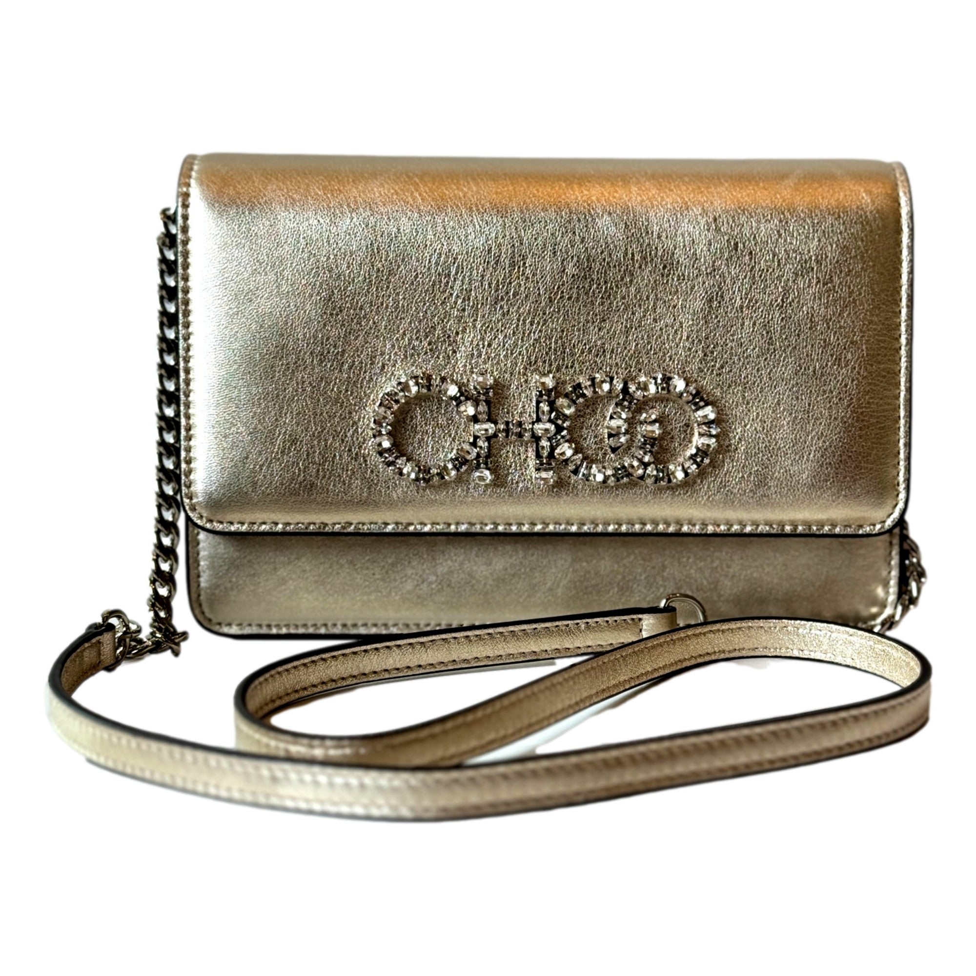 Clutch Bag, Crossbody Bag - Jimmy Choo Luxury Metal Gold Bag