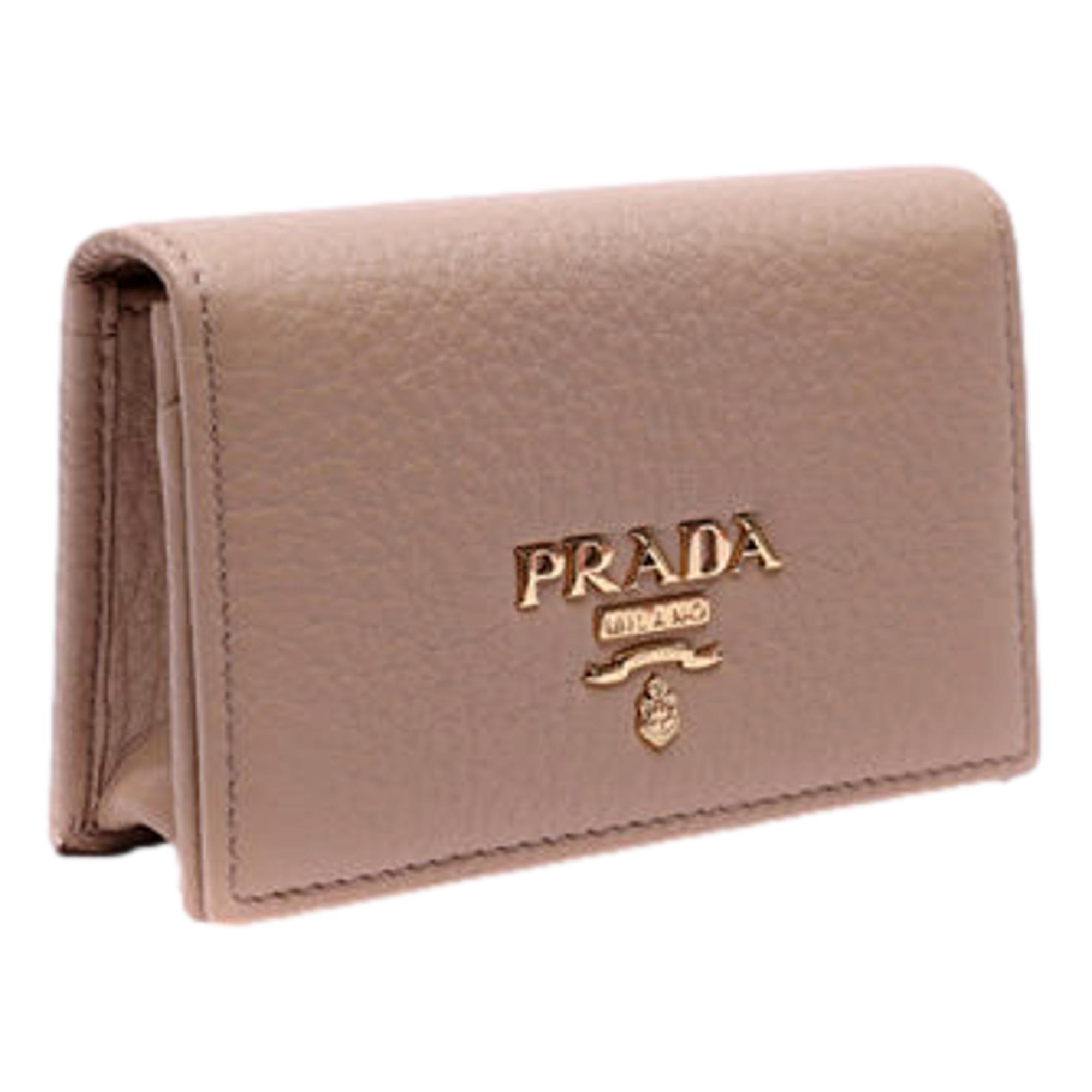 Prada Women's Vitello Grain Leather Card Case - Chic & Elegant