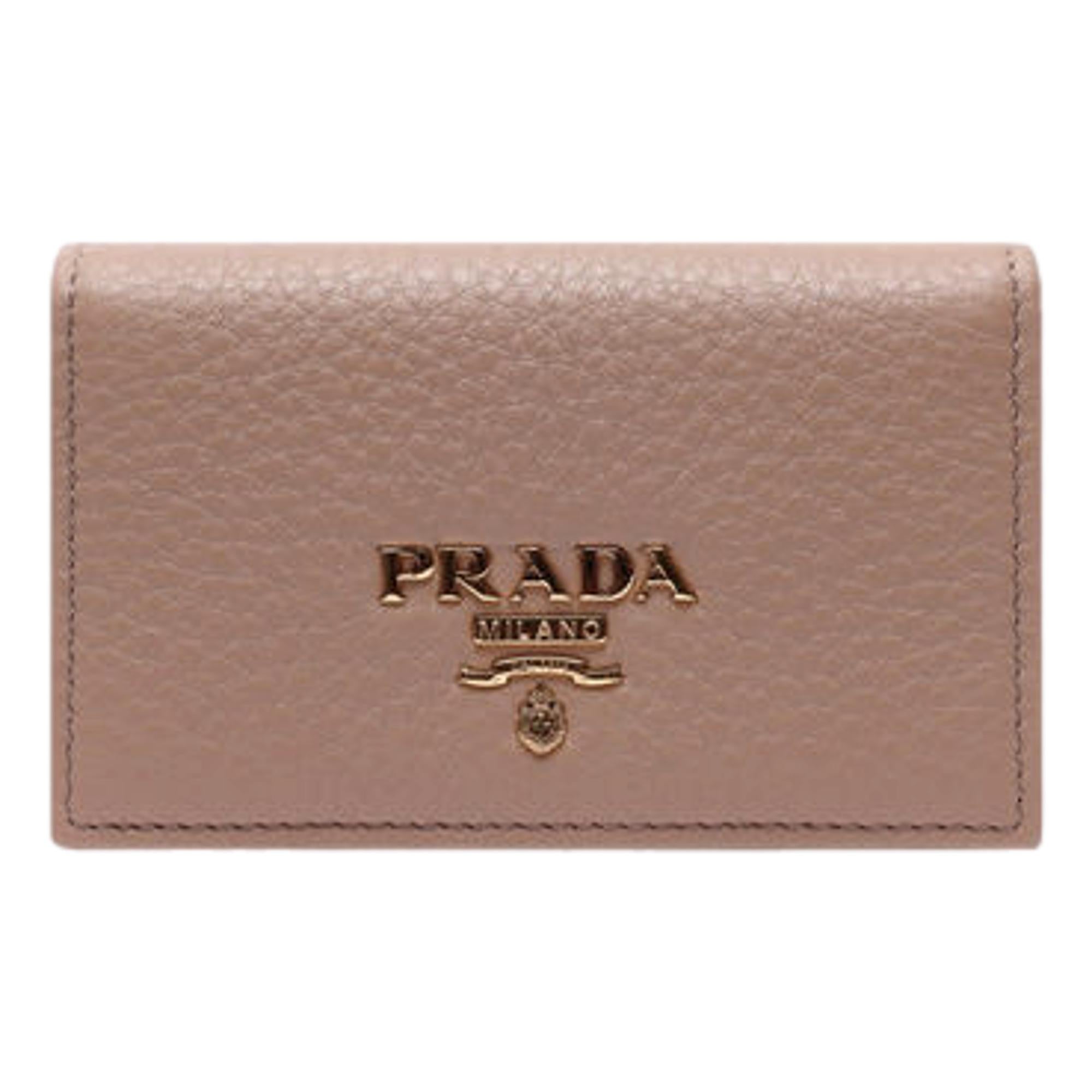 Prada Women's Vitello Grain Leather Card Case - Chic & Elegant