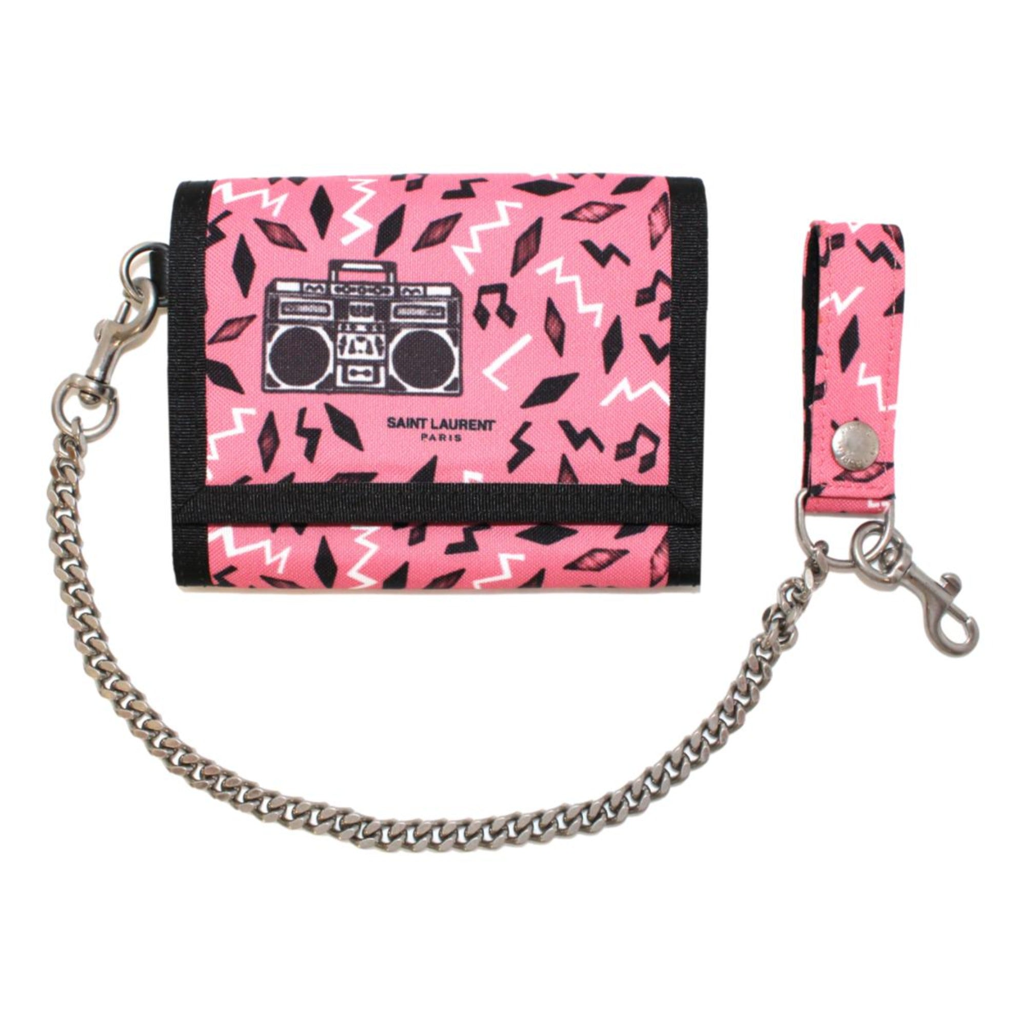 Stylish Saint Laurent Wallet - Pink Wallet, Chain Trifold Wallet