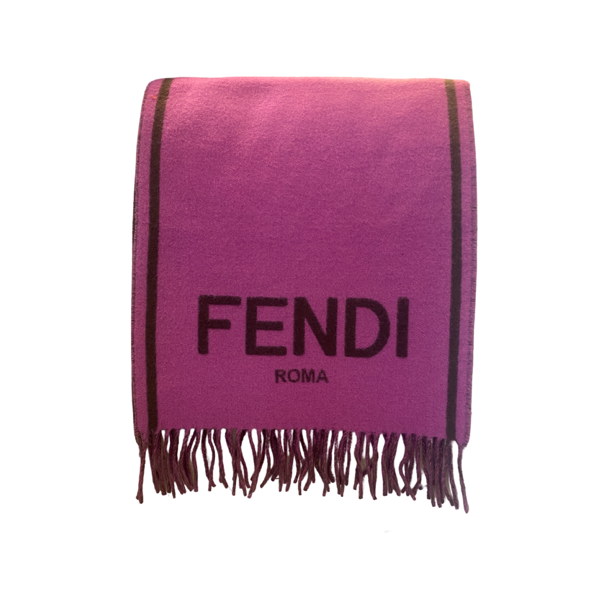 Fendi Roma Cashmere Scarf - Purple Grey Elegance, Made in Italy