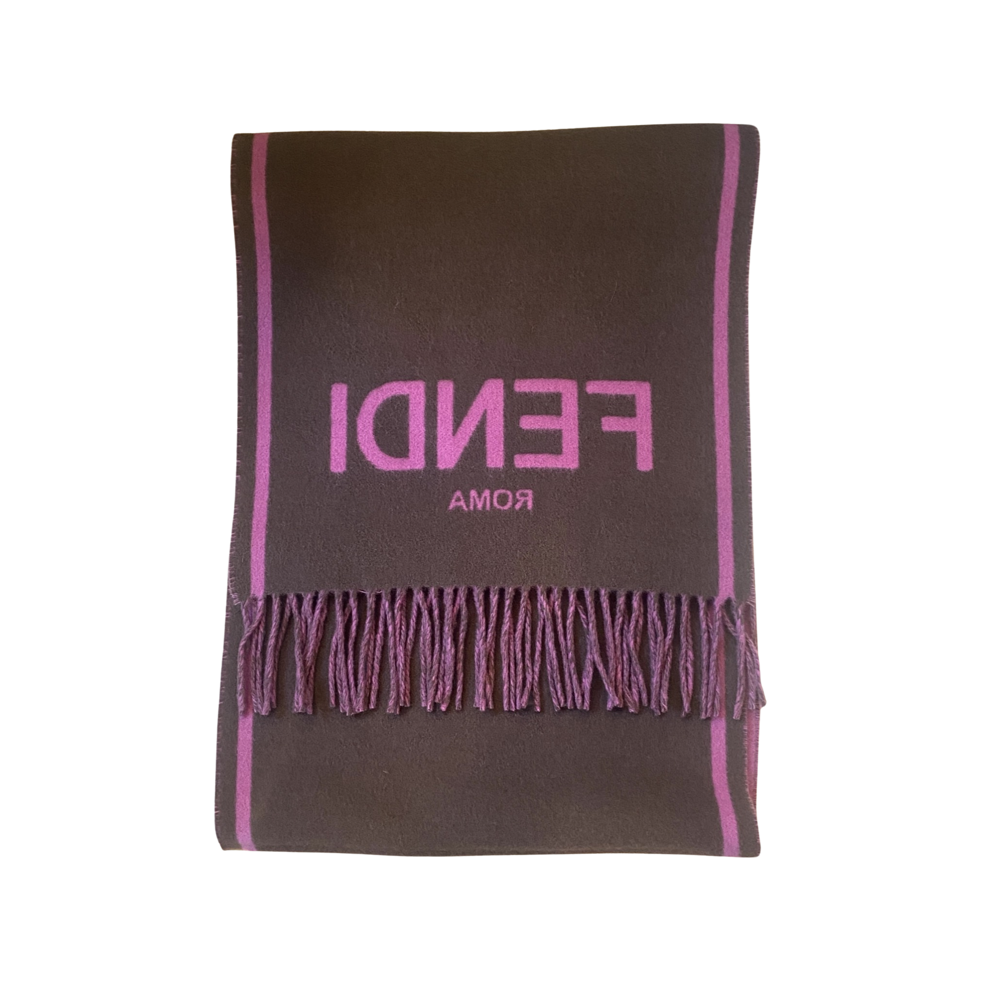 Fendi Roma Cashmere Scarf - Purple Grey Elegance, Made in Italy