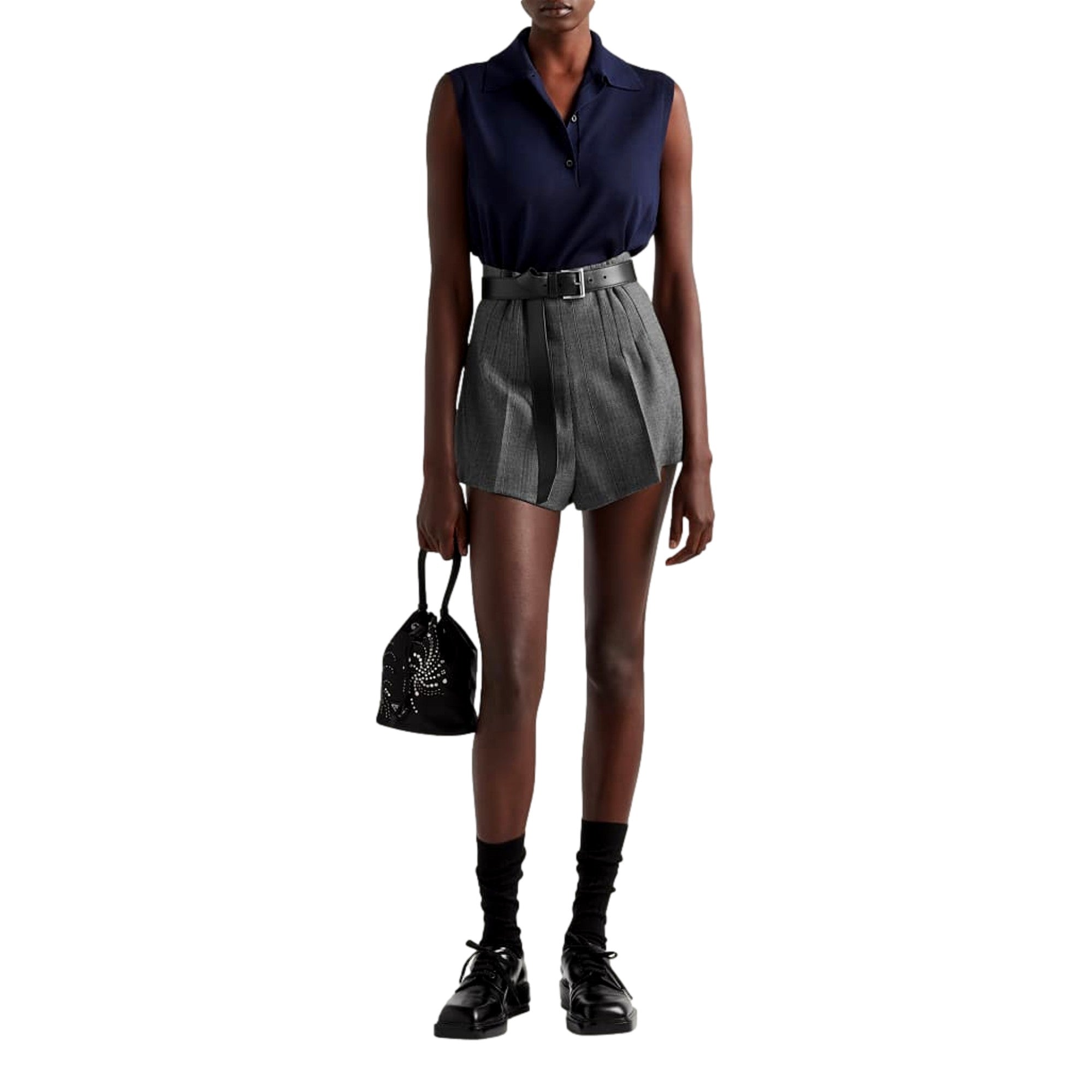 Prada Black Beaded Bucket Bag - Sustainable Elegance in Re-Nylon