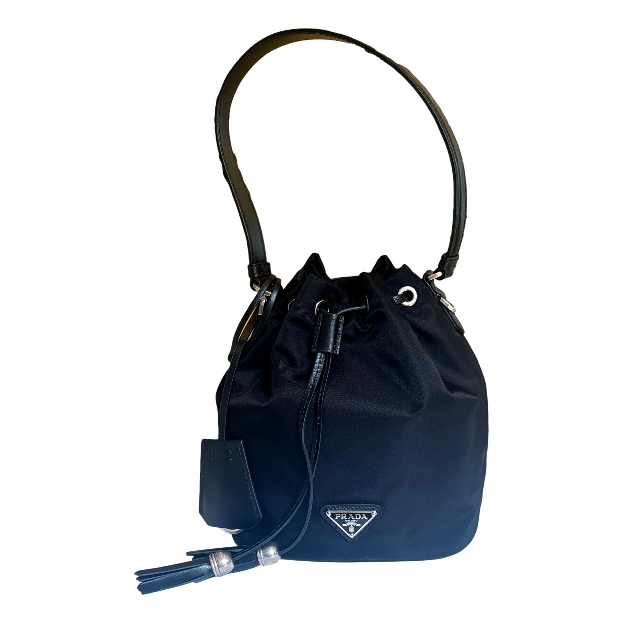 Prada Re-Nylon Black Bucket Bag - Sustainable Luxury & Style