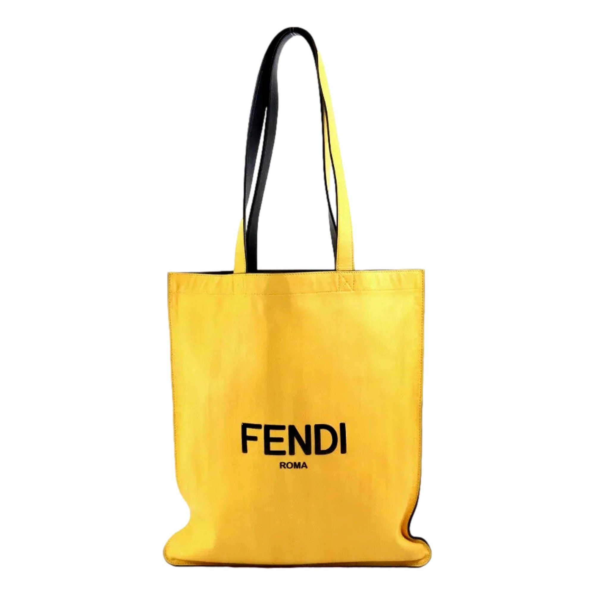 Fendi Leather Tote Bag - Luxe Yellow Fendi Bag, Stylish Leather Bag