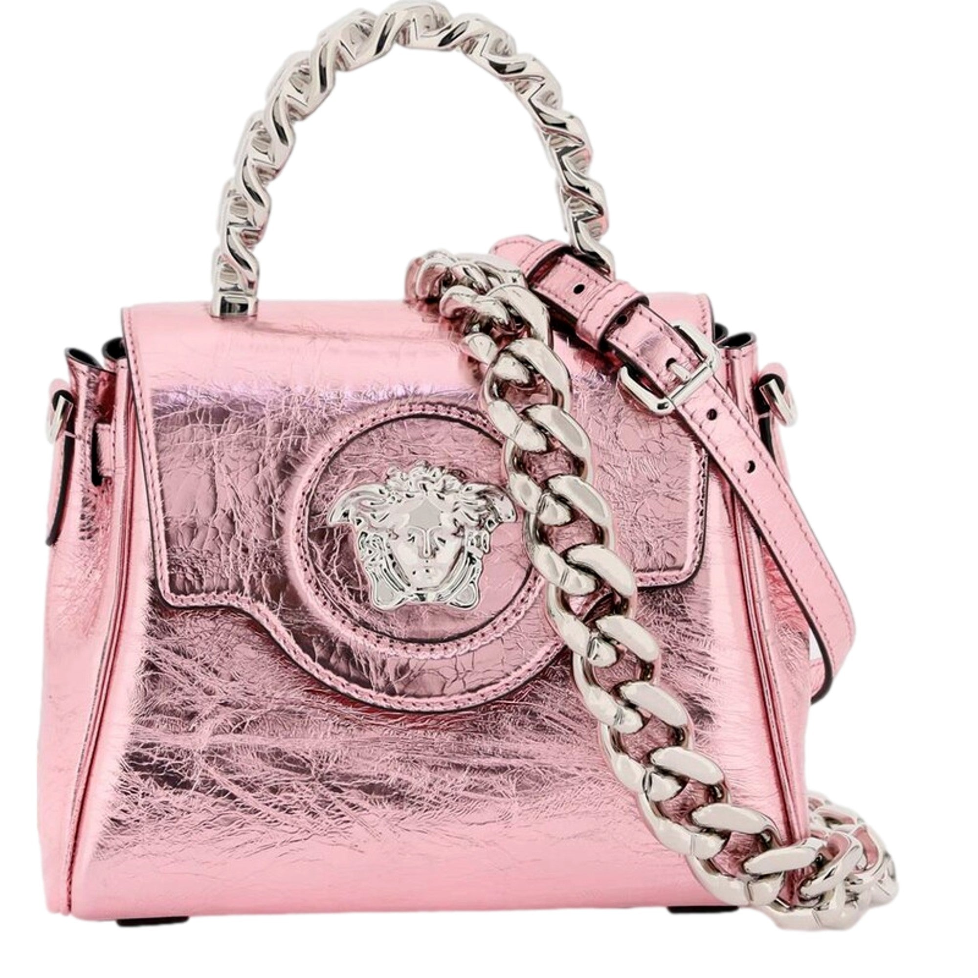 Top Handle Bag: Versace Pink Bag - Elegant & Chic Statement Piece