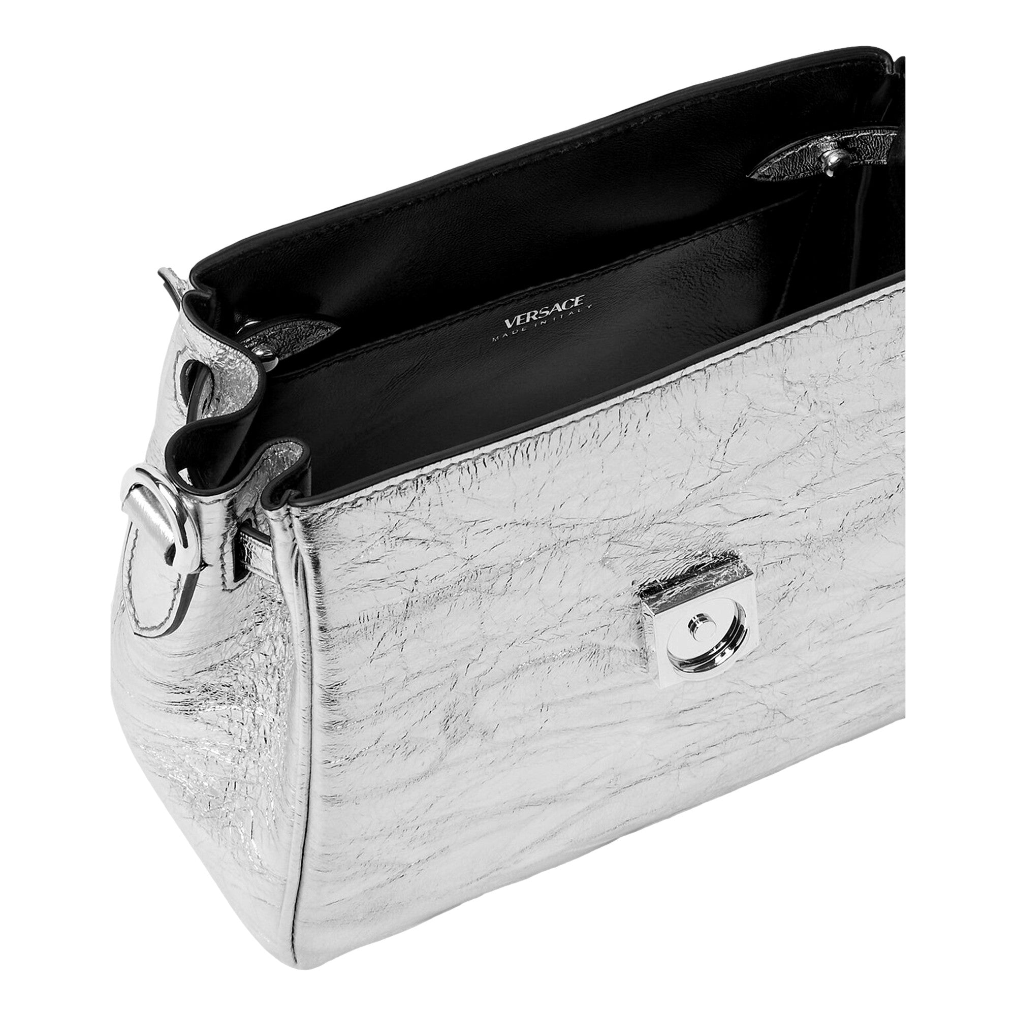 Versace Silver Bag - Top Handle Medusa Design - Luxury Handbag