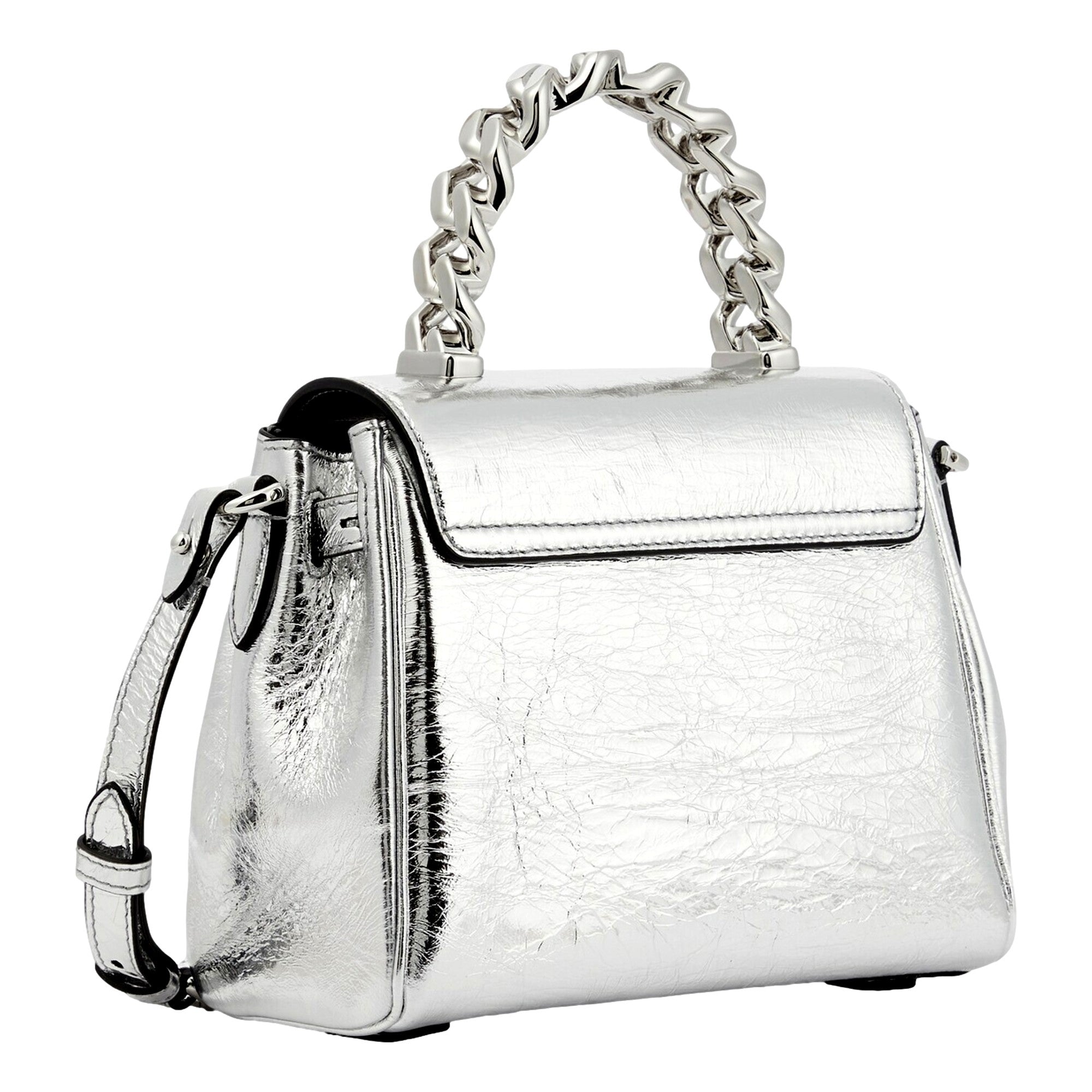 Versace Silver Bag - Top Handle Medusa Design - Luxury Handbag