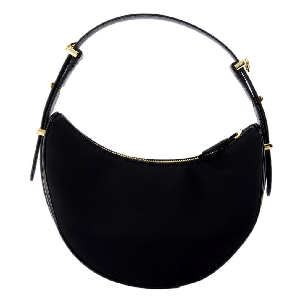 Prada Arqué Black Shoulder Bag: Luxury Re-Nylon & Leather Design