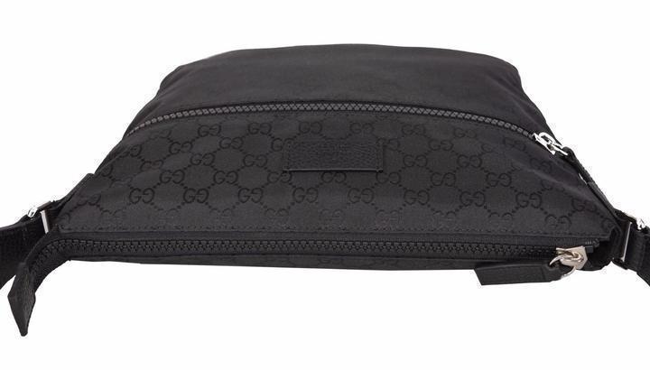 Gucci Unisex GG Black Canvas Messenger Bag - Stylish & Functional