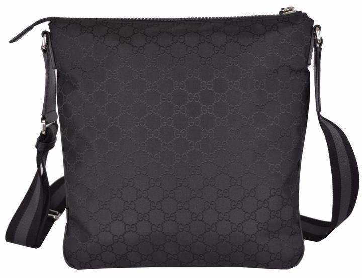 Gucci Unisex GG Black Canvas Messenger Bag - Stylish & Functional