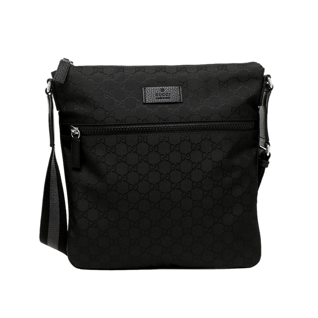 Gucci Unisex GG Black Canvas Messenger Bag - Stylish & Functional