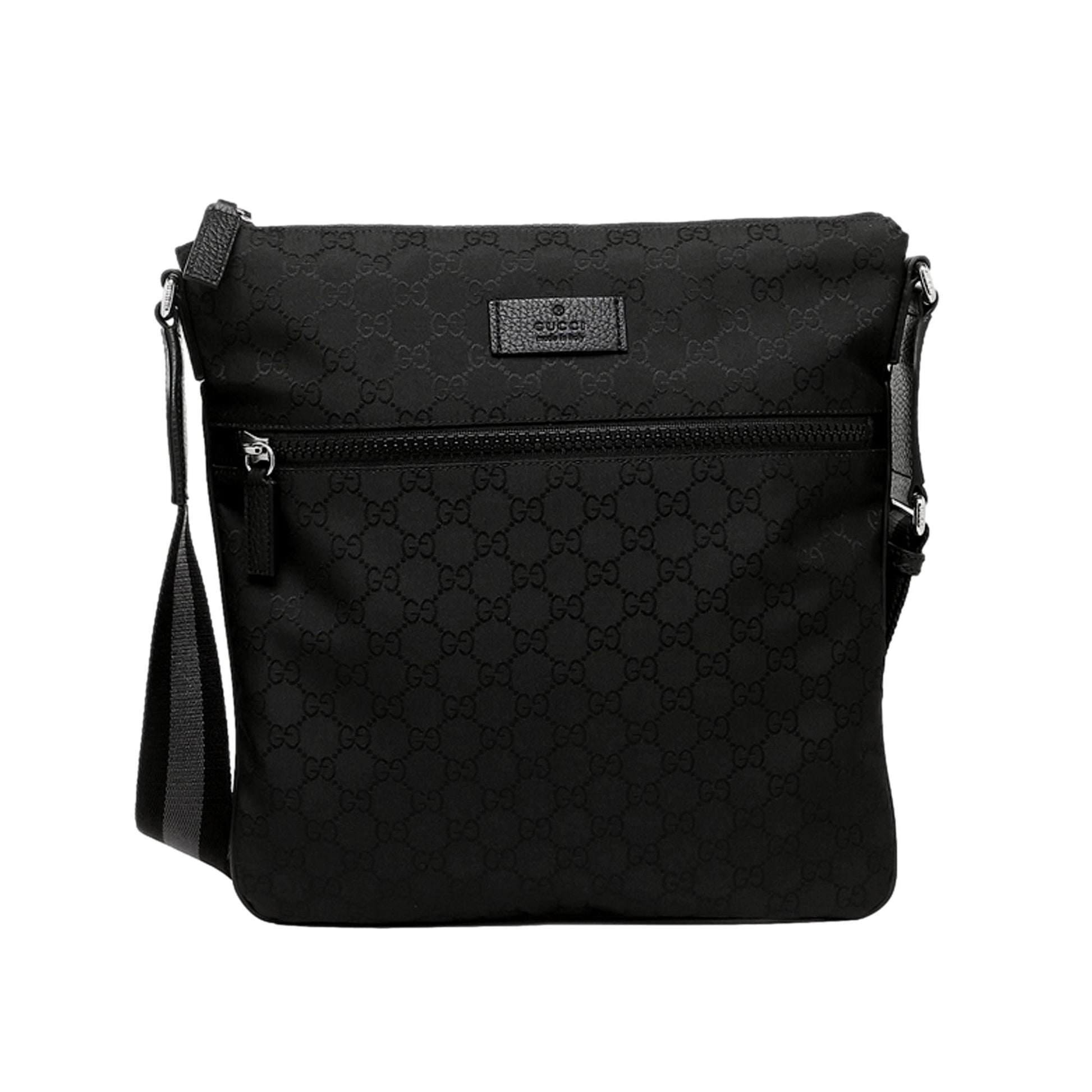 Gucci Unisex GG Black Canvas Messenger Bag - Stylish & Functional