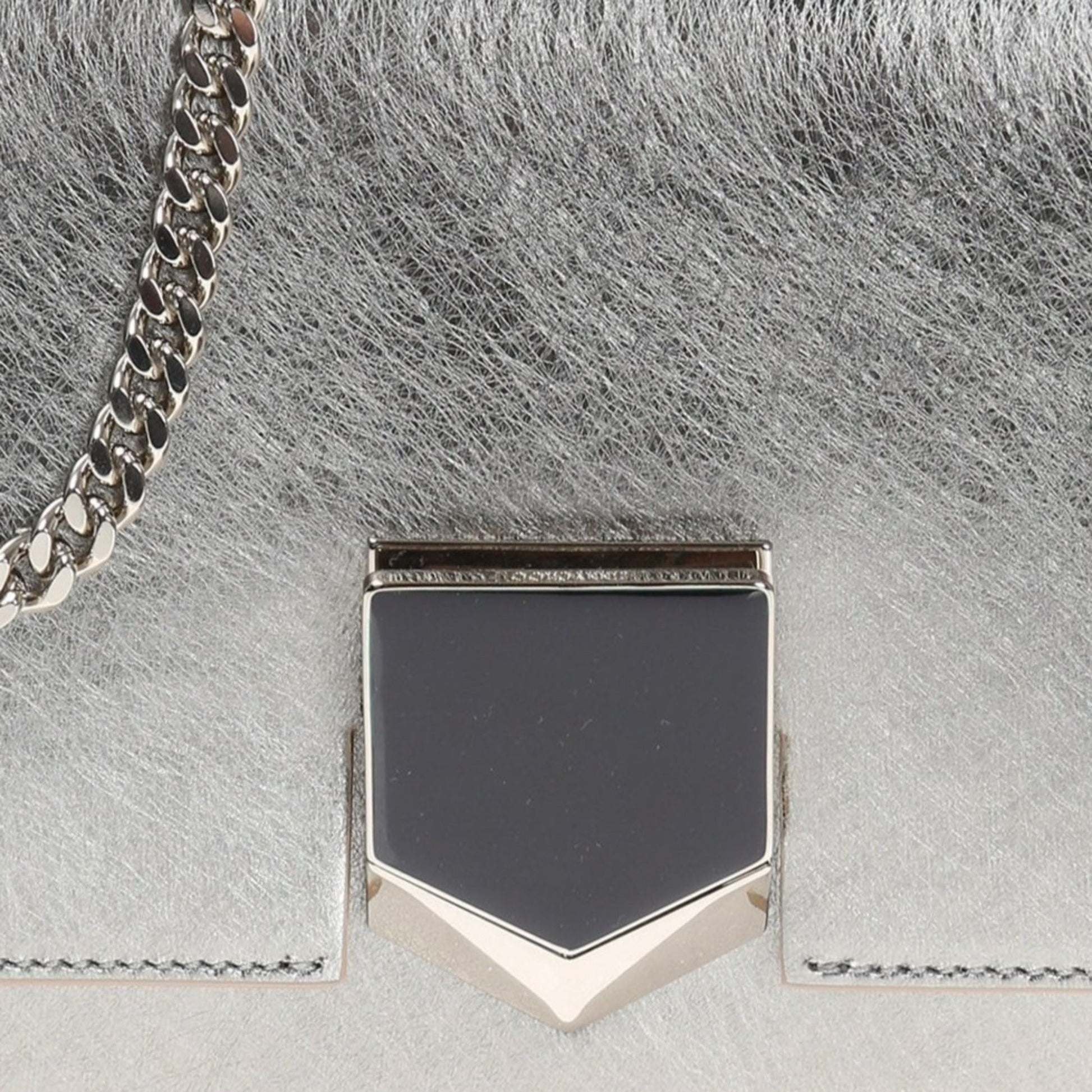 Jimmy Choo Metallic Silver Lockett Crossbody Bag - Chic & Versatile